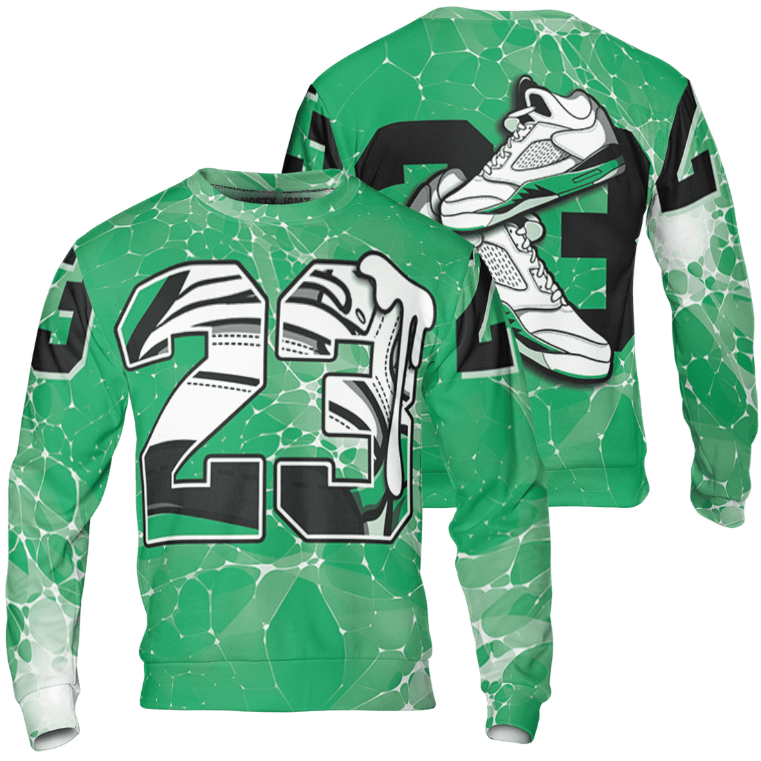Lucky Green 5s Sweatshirt Match 23 Sneaker 3D All-Over Print - NastyJamz
