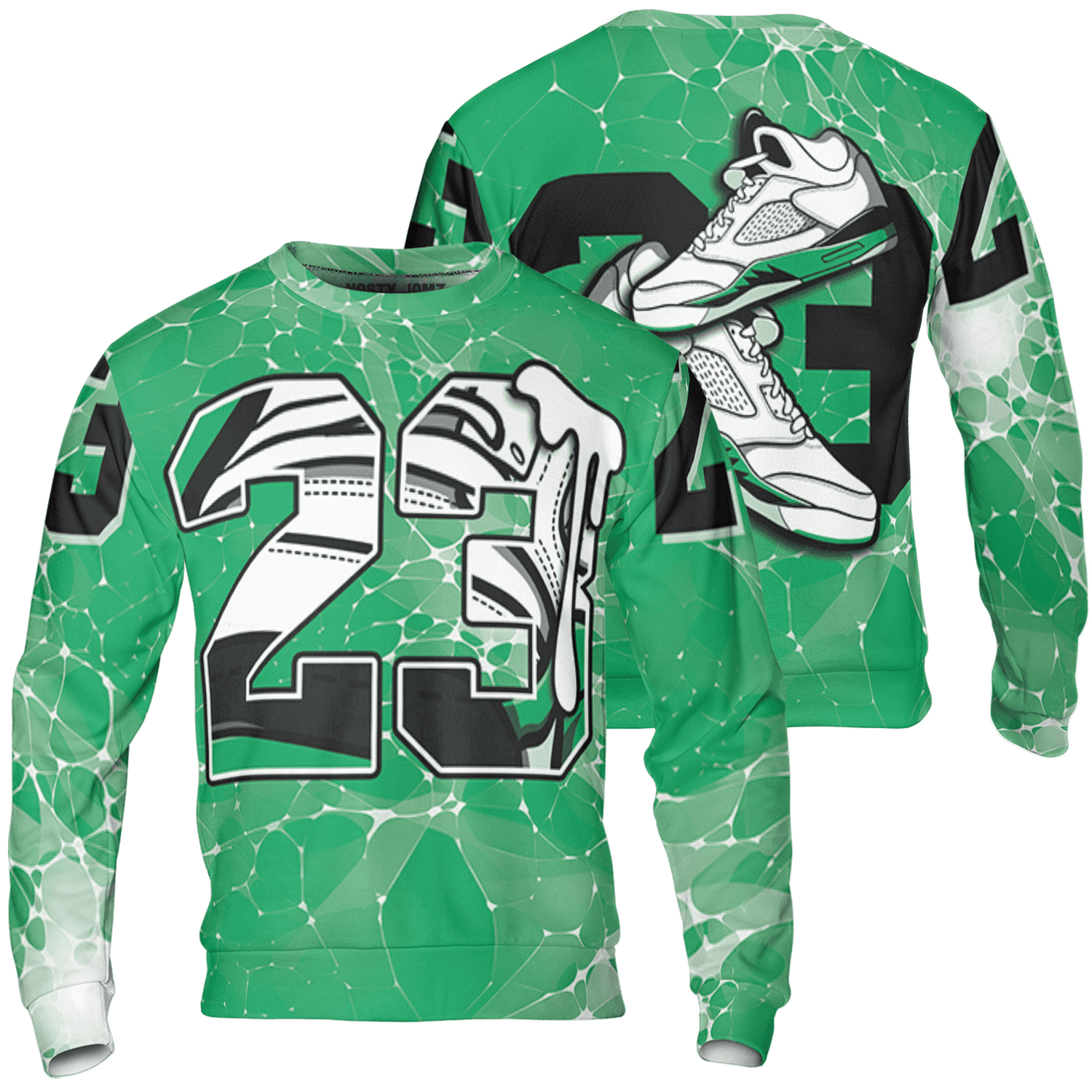 Lucky Green 5s Sweatshirt Match 23 Sneaker 3D All-Over Print - NastyJamz