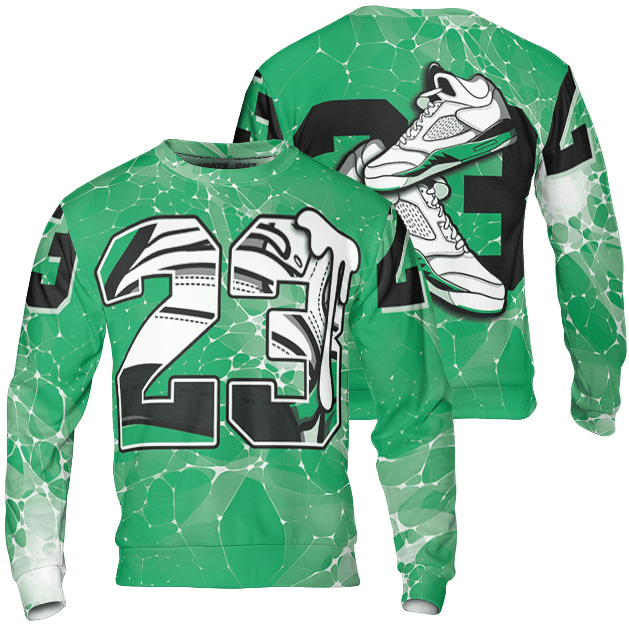 Lucky Green 5s Sweatshirt Match 23 Sneaker 3D All-Over Print - NastyJamz