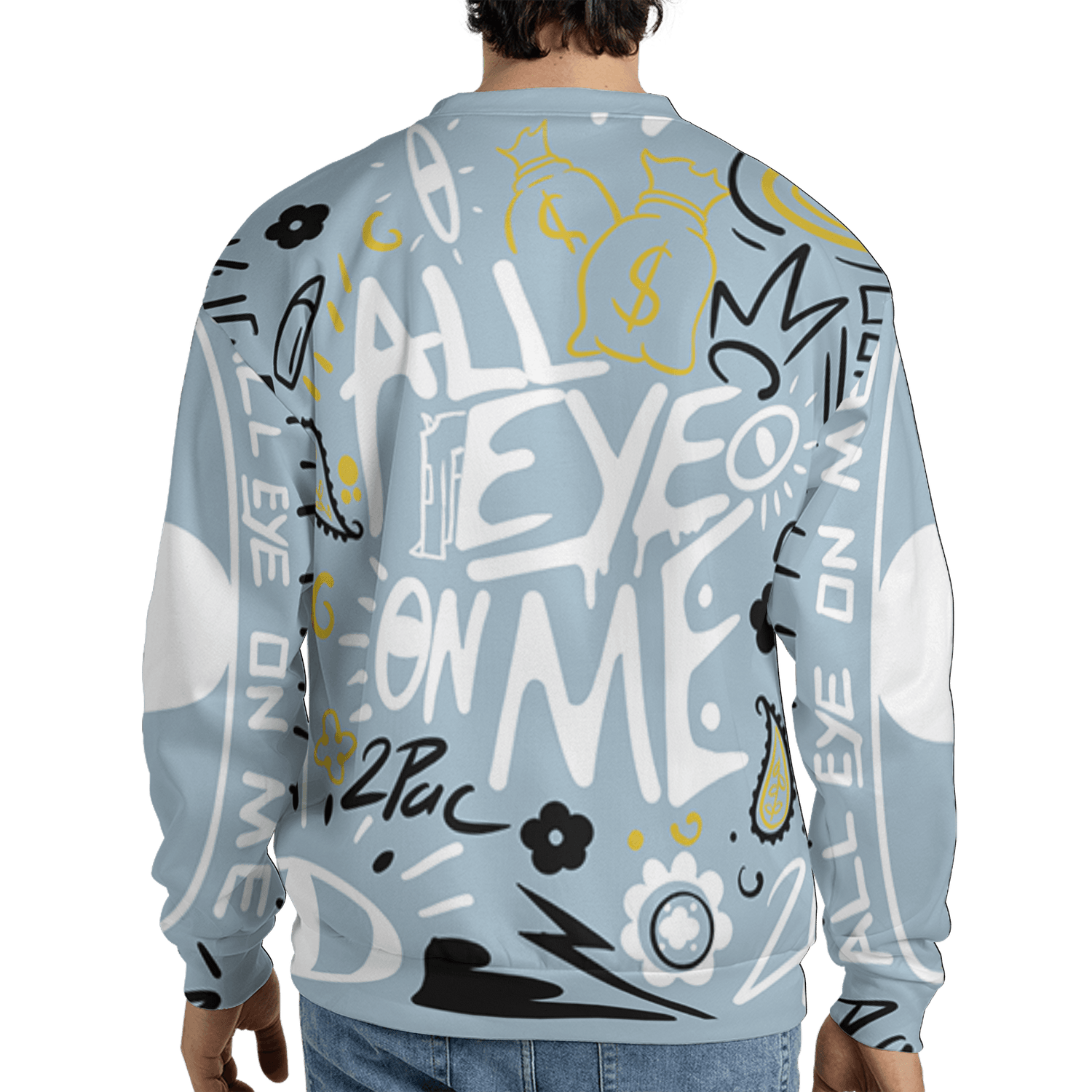 Blue Grey 13s Sweatshirt Match All Eye On Me 3D All-Over Print Doodle Eye - NastyJamz