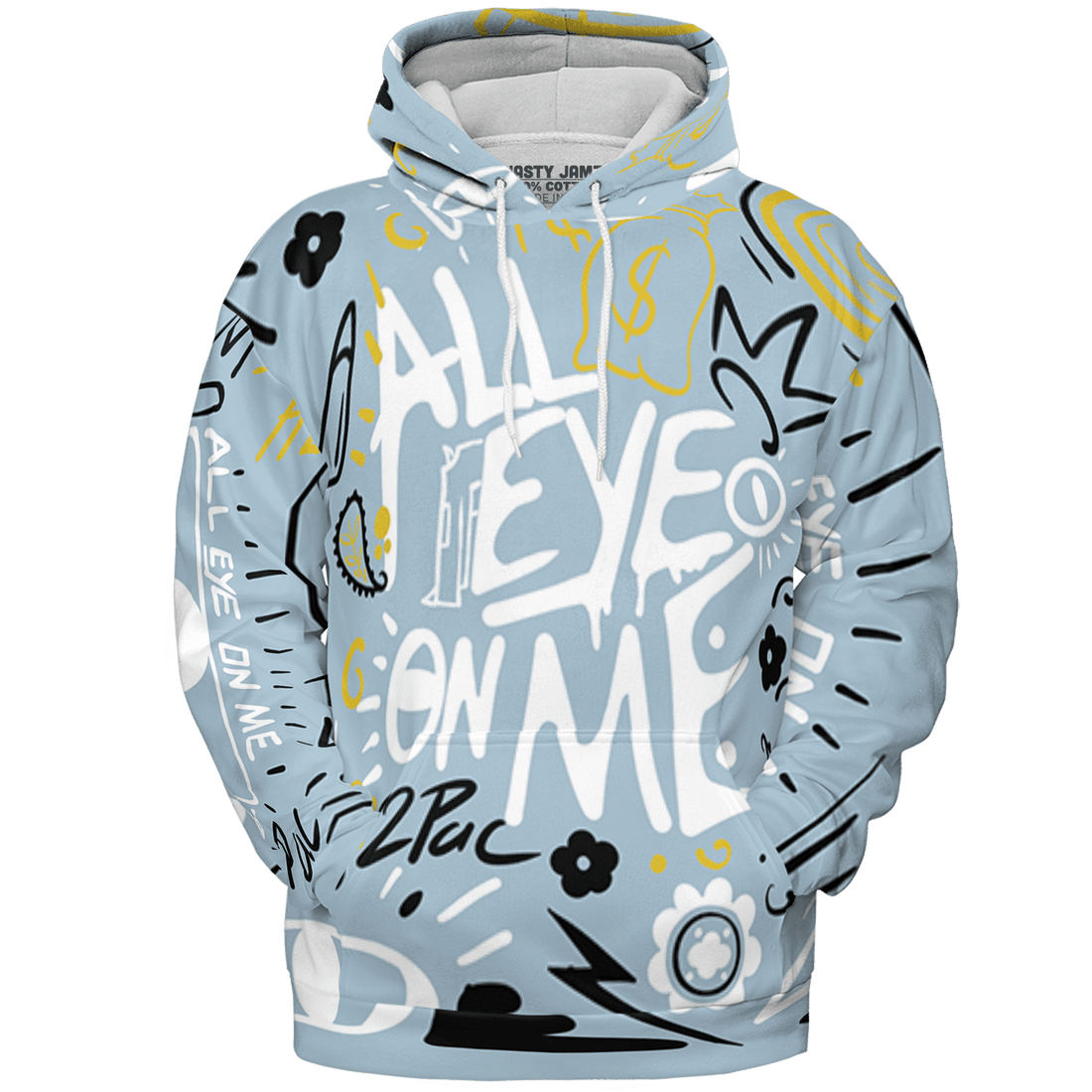 Blue Grey 13s Hoodie Match All Eye On Me 3D All-Over Print Doodle Eye - NastyJamz