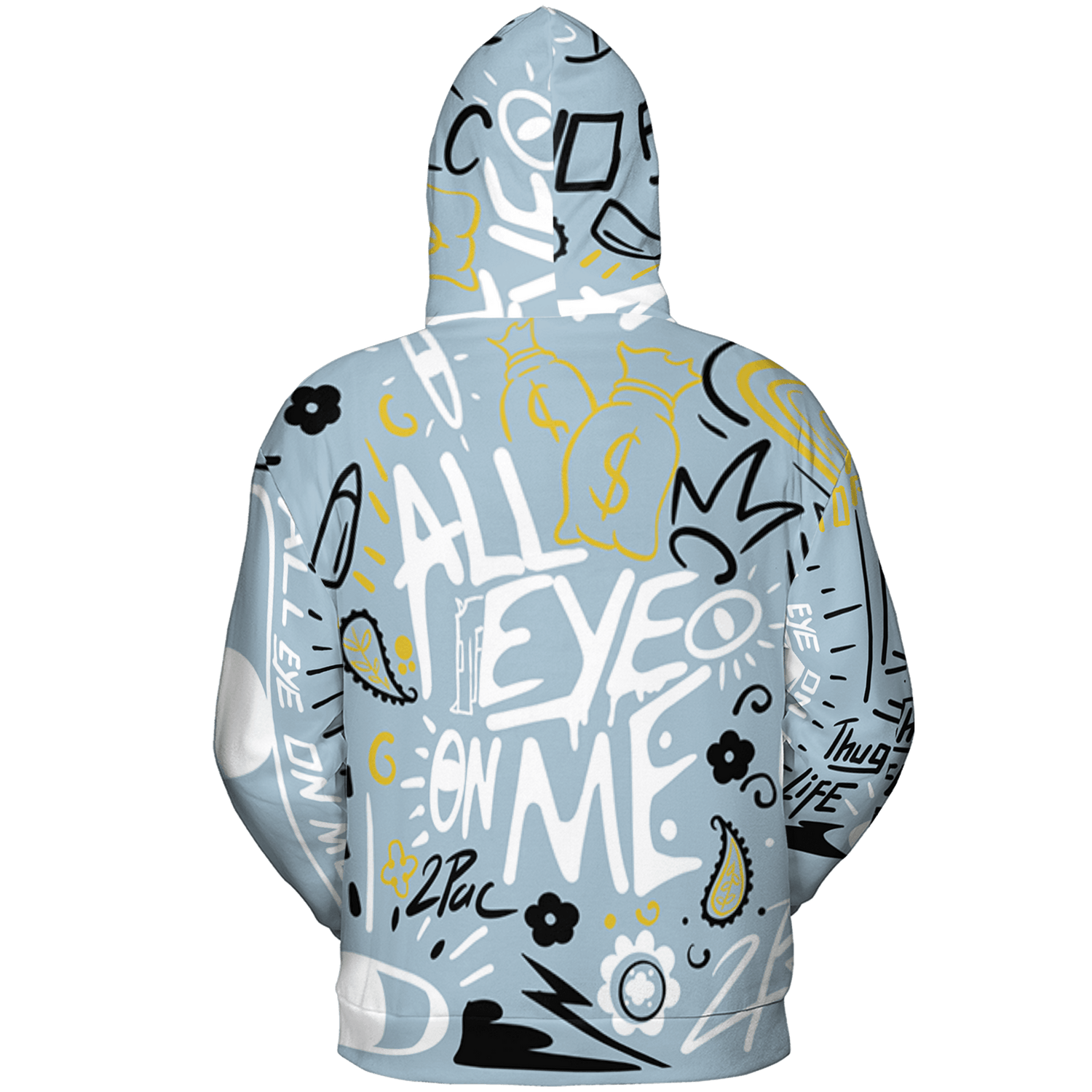 Blue Grey 13s Hoodie Match All Eye On Me 3D All-Over Print Doodle Eye - NastyJamz