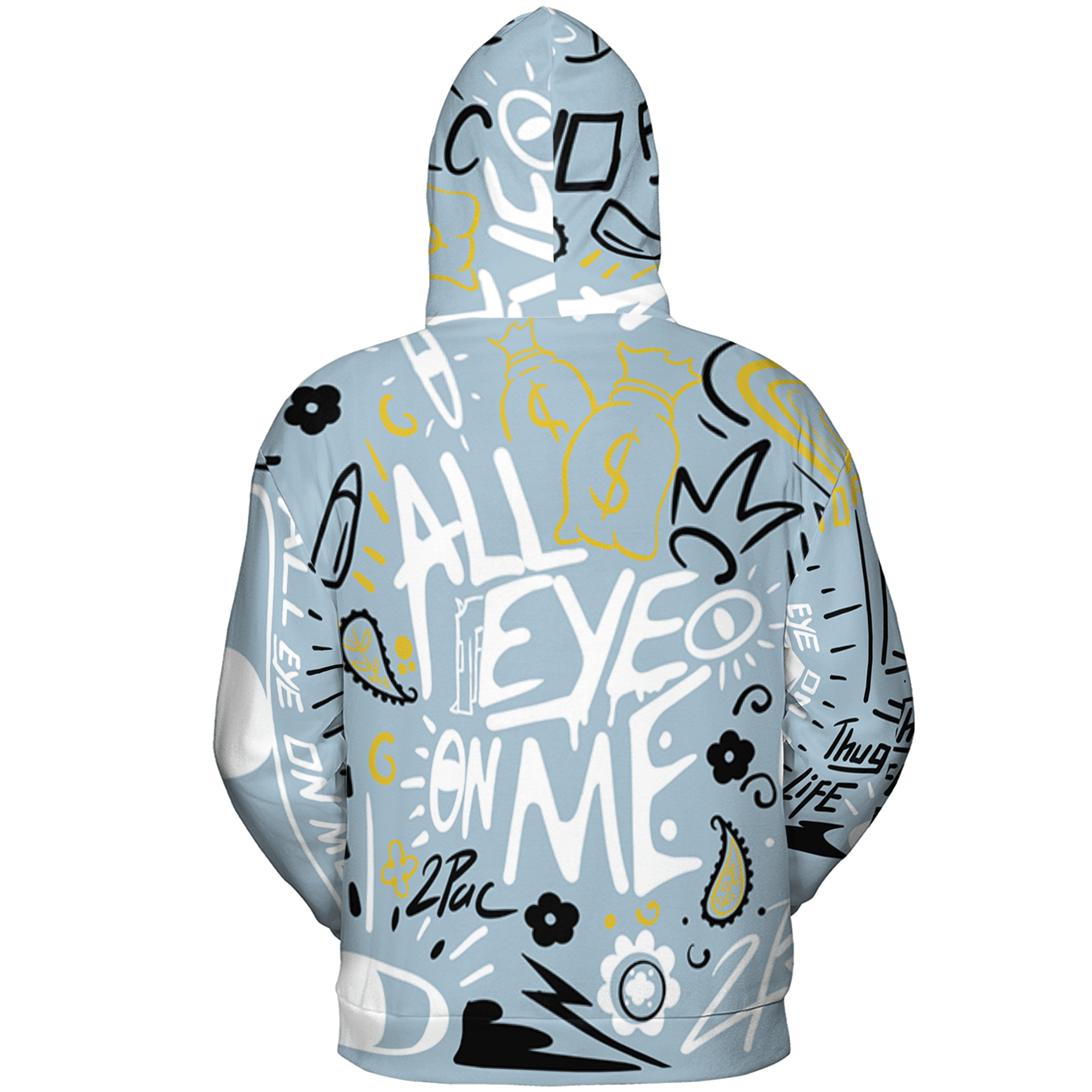 Blue Grey 13s Hoodie Match All Eye On Me 3D All-Over Print Doodle Eye - NastyJamz