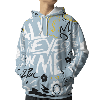Blue Grey 13s Hoodie Match All Eye On Me 3D All-Over Print Doodle Eye - NastyJamz