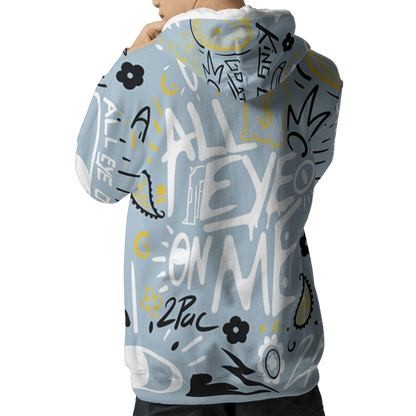 Blue Grey 13s Hoodie Match All Eye On Me 3D All-Over Print Doodle Eye - NastyJamz