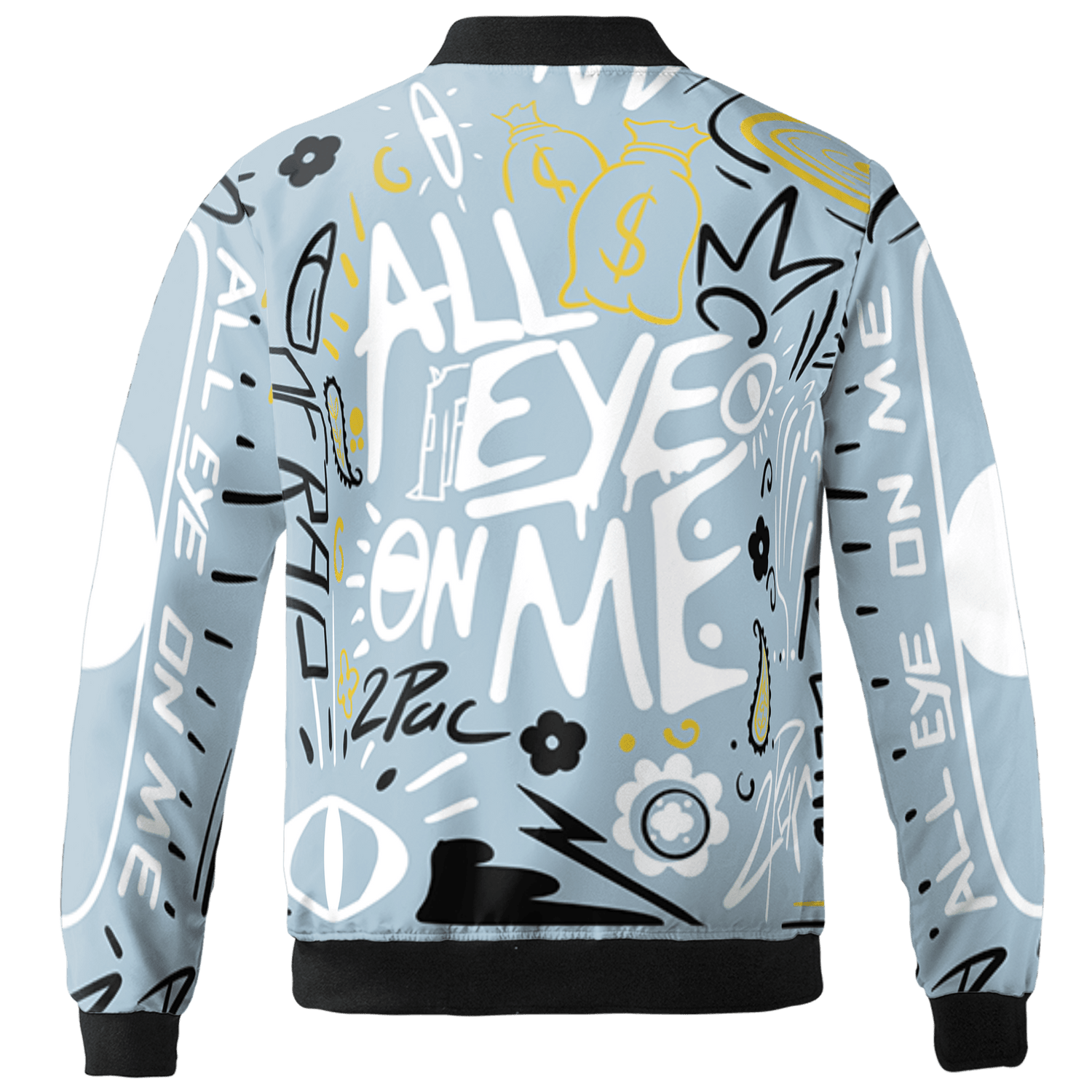 Blue Grey 13s Jacket Match All Eye On Me 3D All-Over Print Doodle Eye - NastyJamz