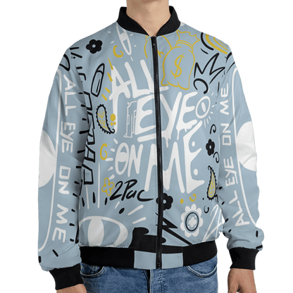 Blue Grey 13s Jacket Match All Eye On Me 3D All-Over Print Doodle Eye - NastyJamz