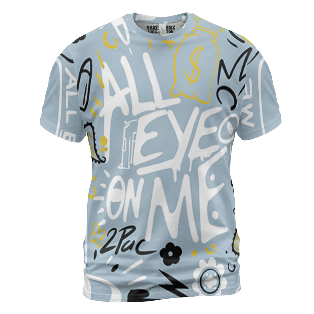 Blue Grey 13s T Shirt Match All Eye On Me 3D All-Over Print Doodle Eye - NastyJamz