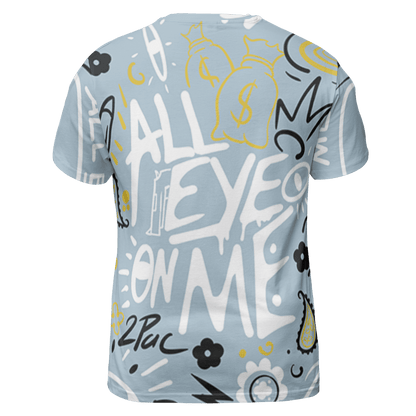 Blue Grey 13s T Shirt Match All Eye On Me 3D All-Over Print Doodle Eye - NastyJamz