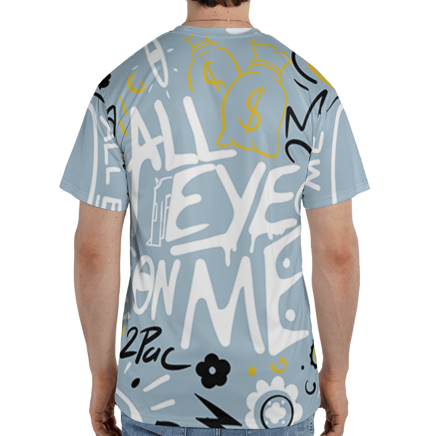 Blue Grey 13s T Shirt Match All Eye On Me 3D All-Over Print Doodle Eye - NastyJamz