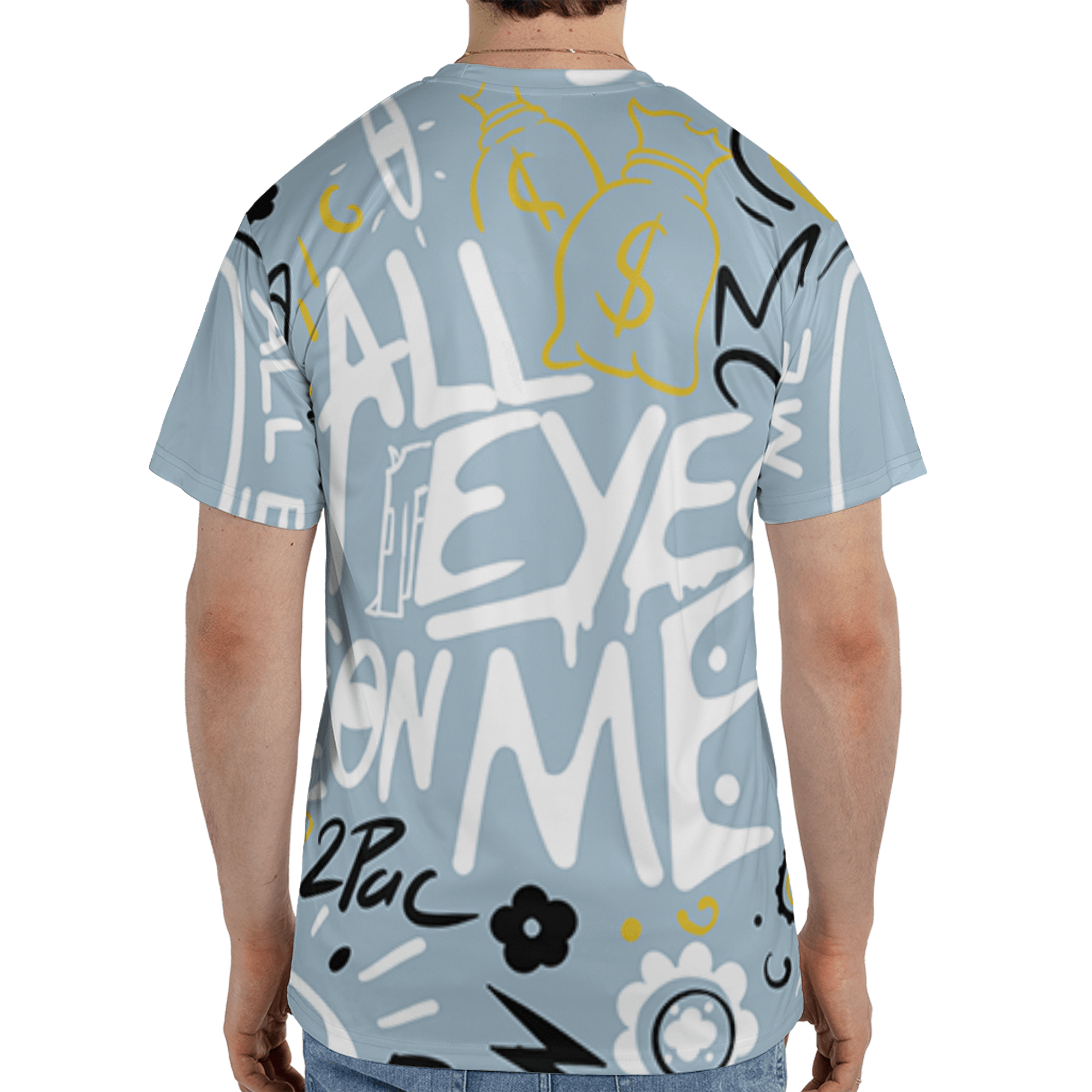 Blue Grey 13s T Shirt Match All Eye On Me 3D All-Over Print Doodle Eye - NastyJamz