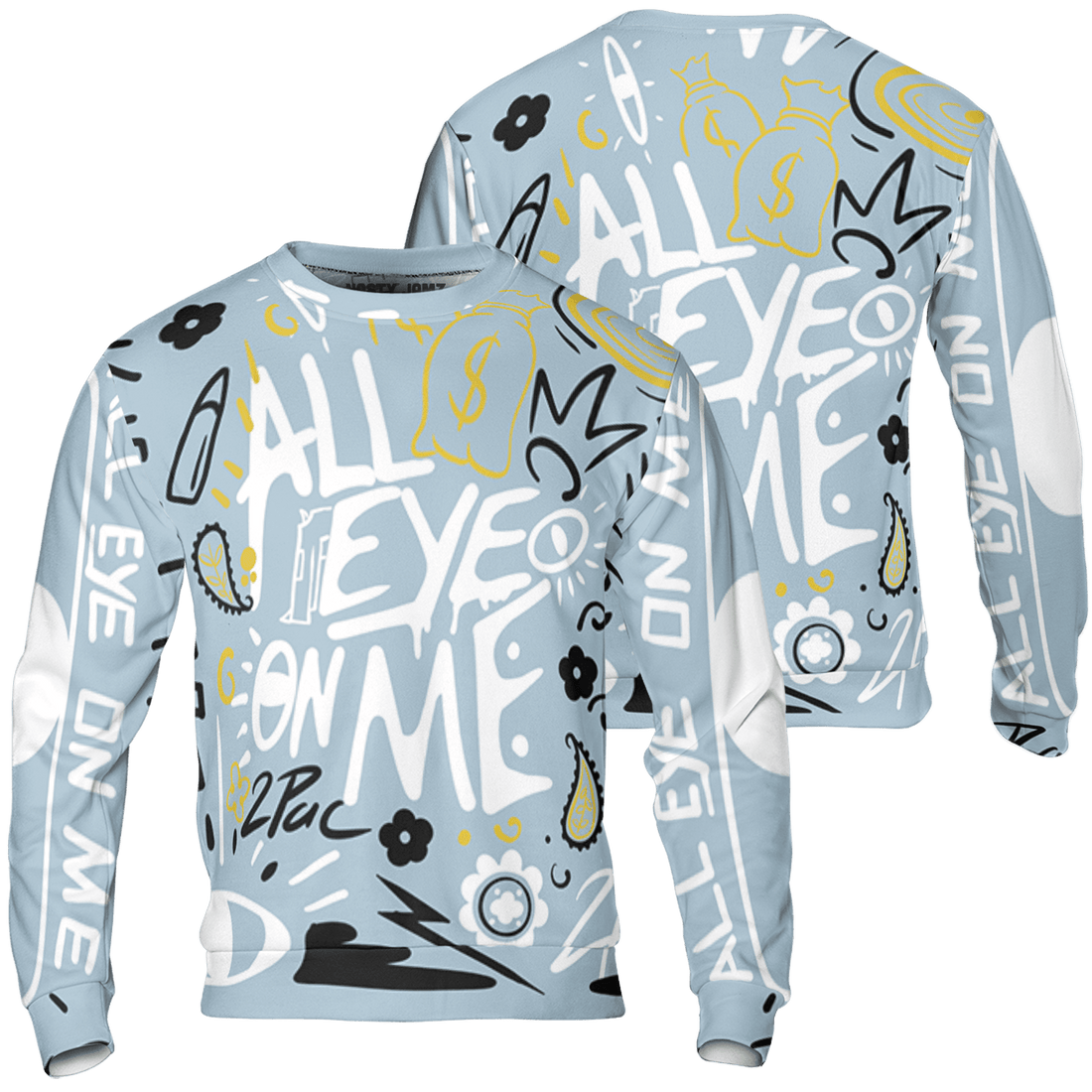 Blue Grey 13s Sweatshirt Match All Eye On Me 3D All-Over Print Doodle Eye - NastyJamz
