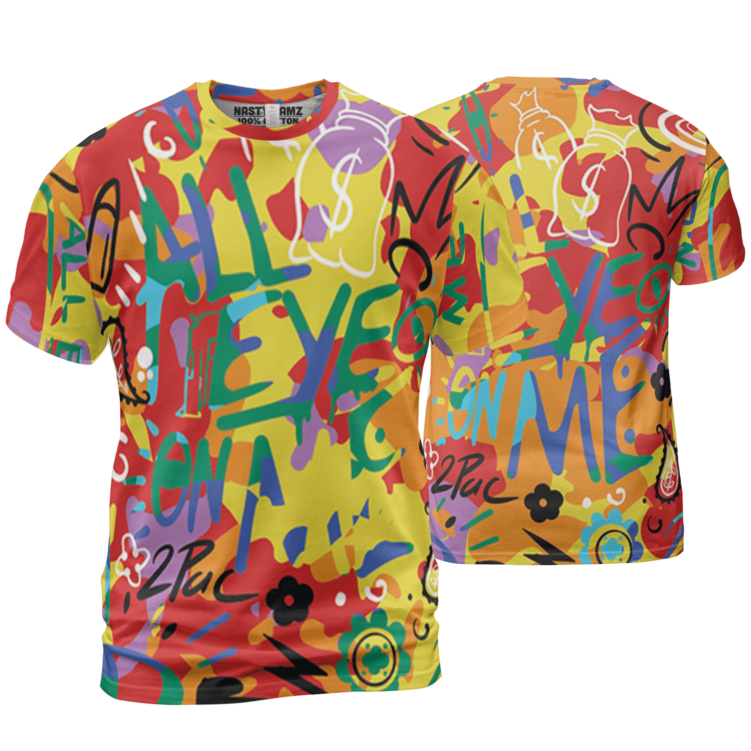 Mid GS Six Championships 1s T Shirt Match All Eye On Me 3D All-Over Print Doodle Eye - NastyJamz