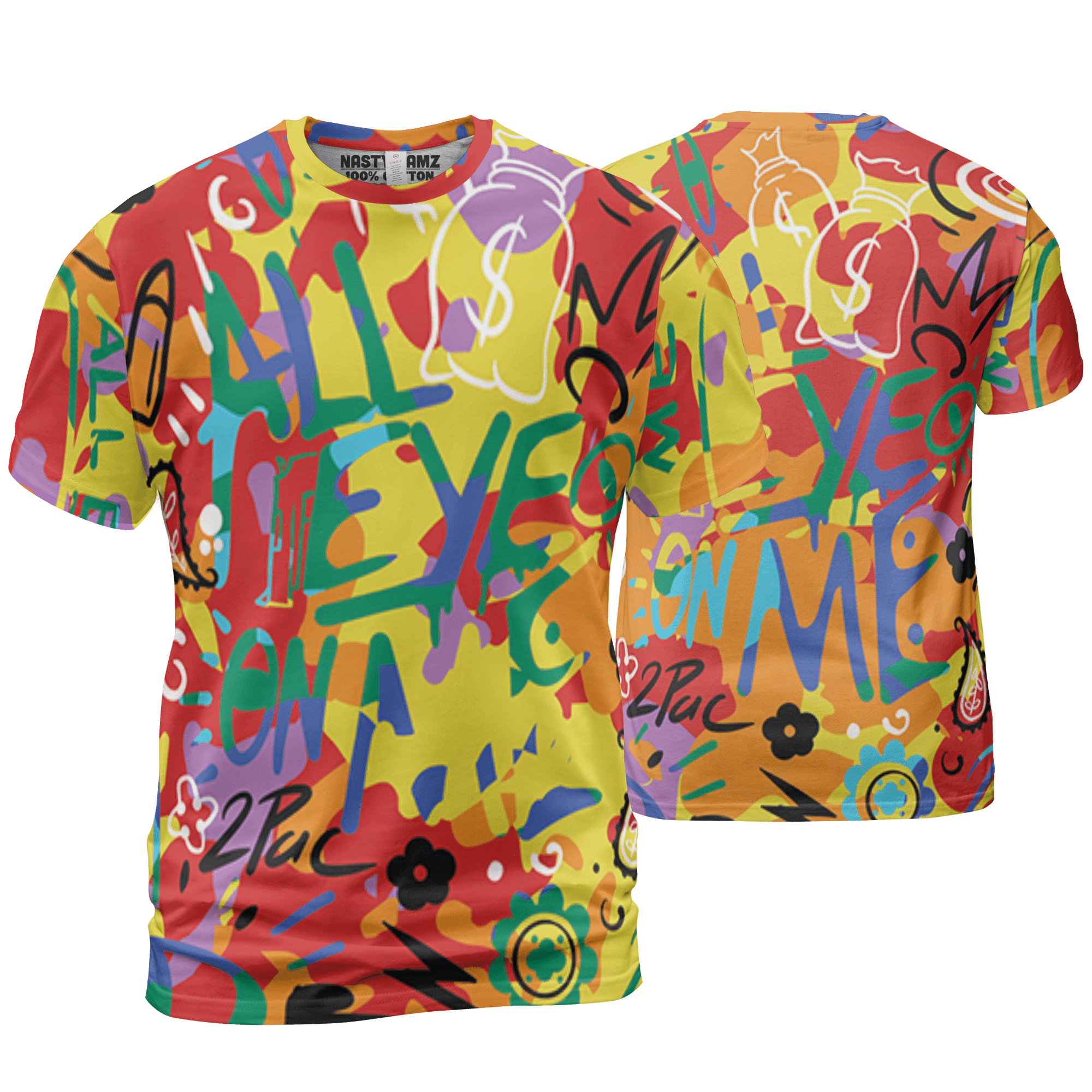 Mid GS Six Championships 1s T Shirt Match All Eye On Me 3D All-Over Print Doodle Eye - NastyJamz