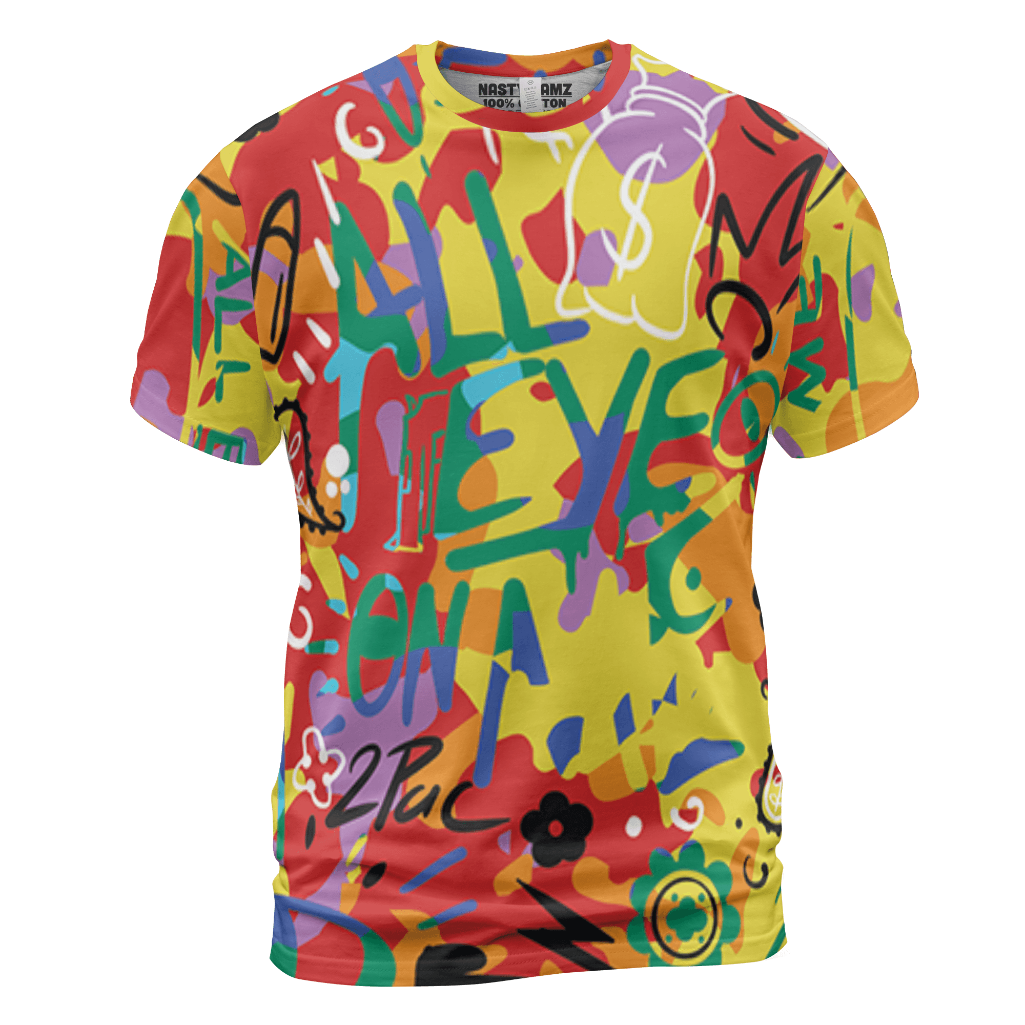 Mid GS Six Championships 1s T Shirt Match All Eye On Me 3D All-Over Print Doodle Eye - NastyJamz