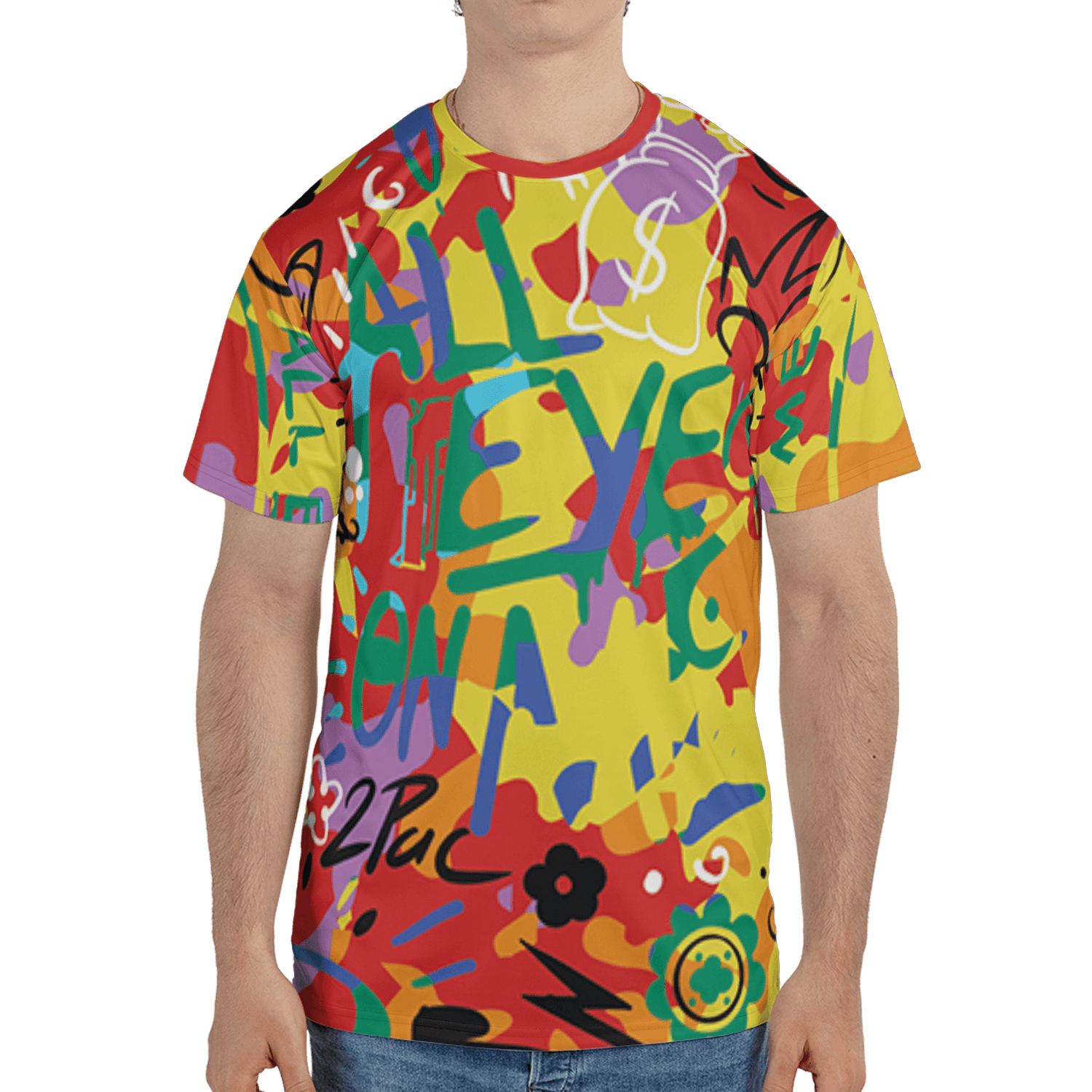 Mid GS Six Championships 1s T Shirt Match All Eye On Me 3D All-Over Print Doodle Eye - NastyJamz