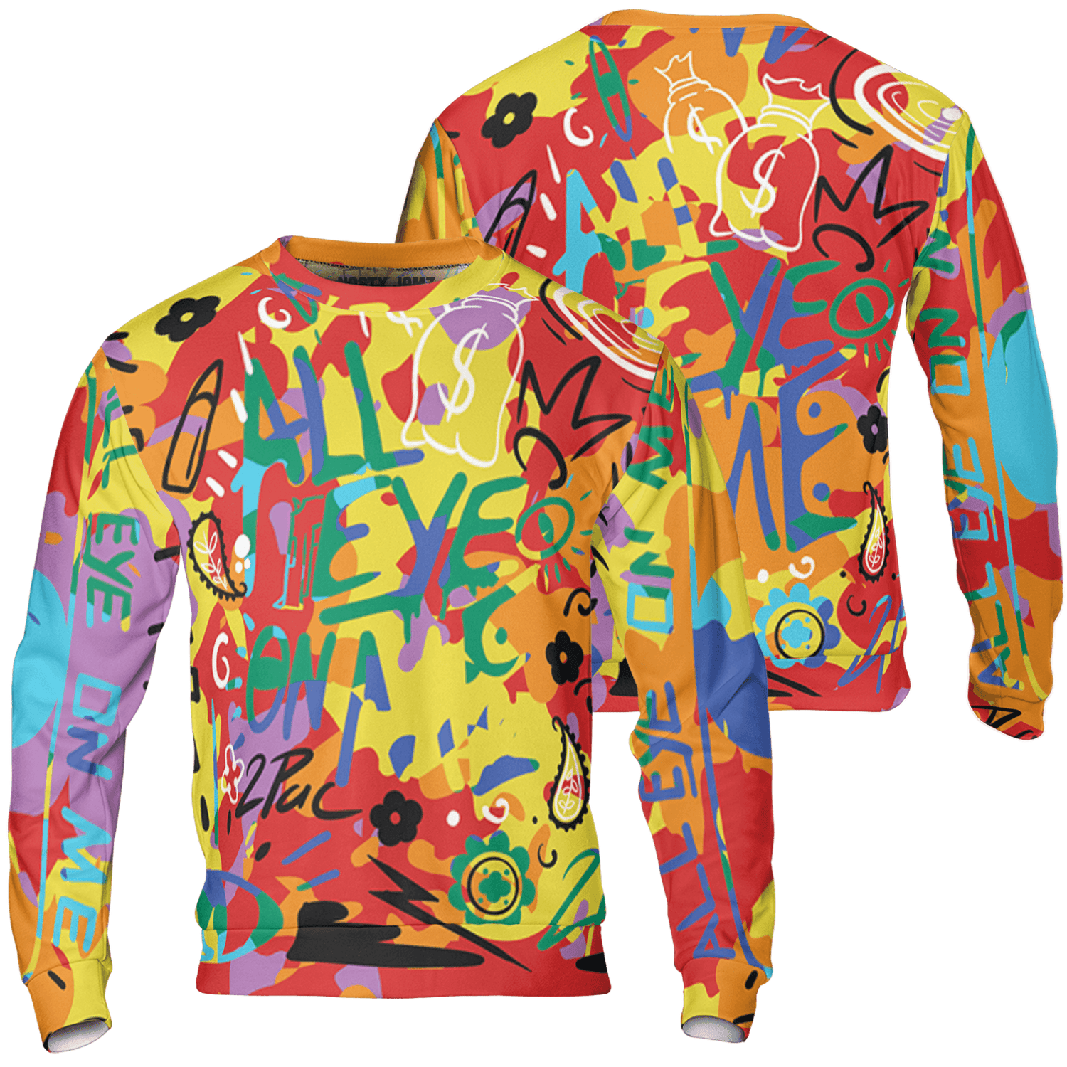 Mid GS Six Championships 1s Sweatshirt Match All Eye On Me 3D All-Over Print Doodle Eye - NastyJamz