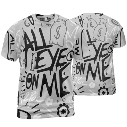 Retro High OG Black White 1s T Shirt Match All Eye On Me 3D All-Over Print Doodle Eye - NastyJamz