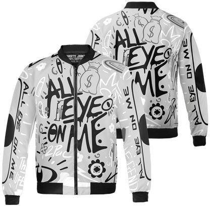 Retro High OG Black White 1s Jacket Match All Eye On Me 3D All-Over Print Doodle Eye - NastyJamz