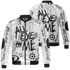 Retro High OG Black White 1s Jacket Match All Eye On Me 3D All-Over Print Doodle Eye - NastyJamz