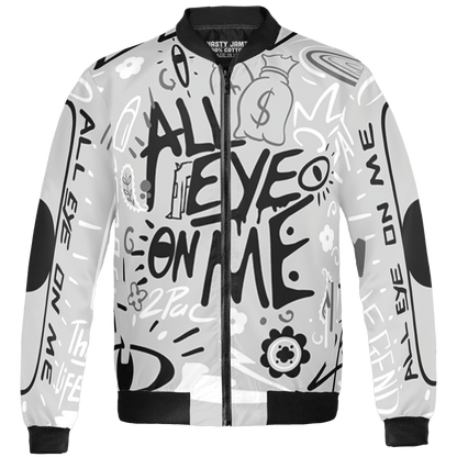 Retro High OG Black White 1s Jacket Match All Eye On Me 3D All-Over Print Doodle Eye - NastyJamz