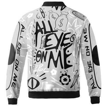 Retro High OG Black White 1s Jacket Match All Eye On Me 3D All-Over Print Doodle Eye - NastyJamz