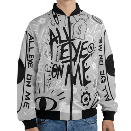 Retro High OG Black White 1s Jacket Match All Eye On Me 3D All-Over Print Doodle Eye - NastyJamz