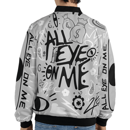 Retro High OG Black White 1s Jacket Match All Eye On Me 3D All-Over Print Doodle Eye - NastyJamz