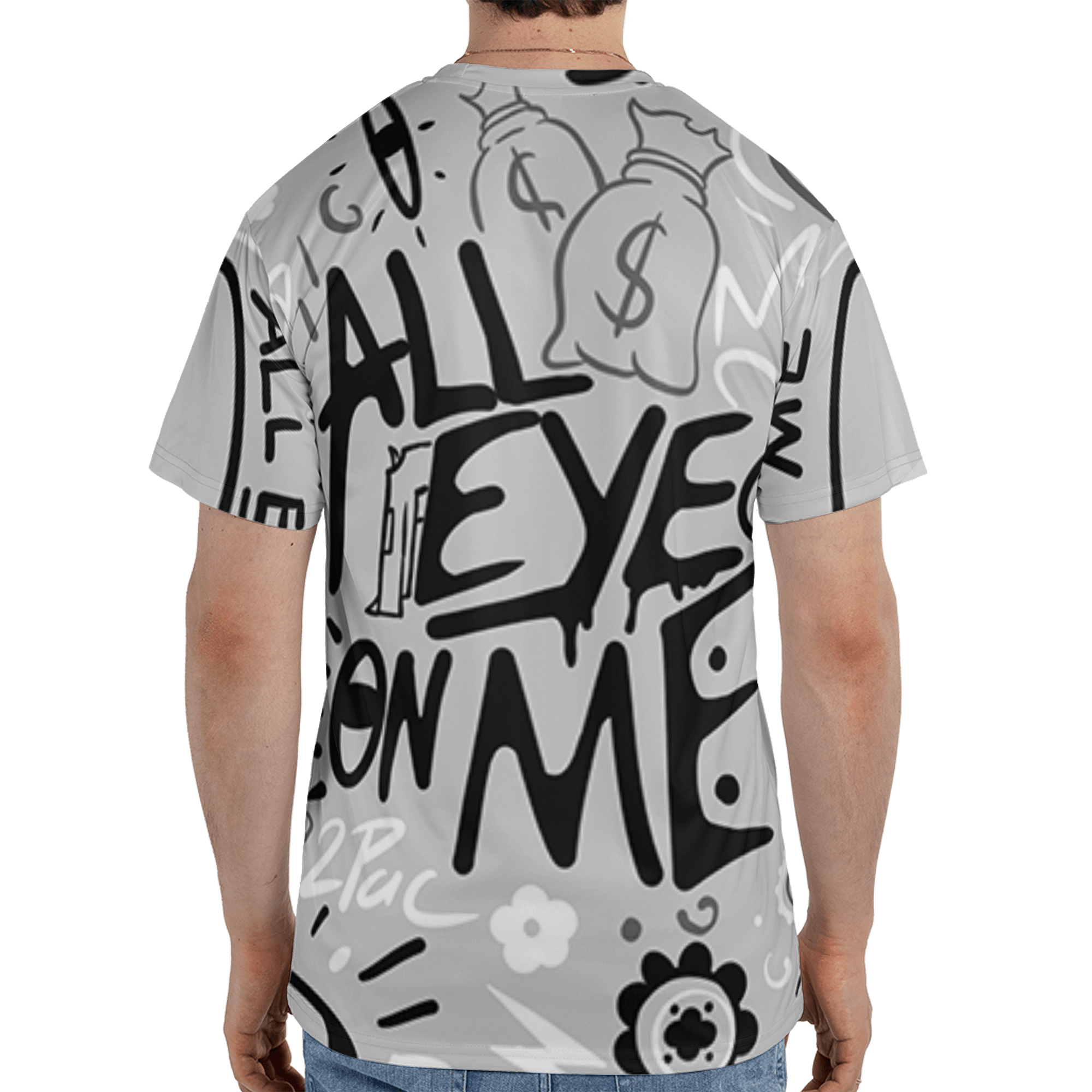 Retro High OG Black White 1s T Shirt Match All Eye On Me 3D All-Over Print Doodle Eye - NastyJamz