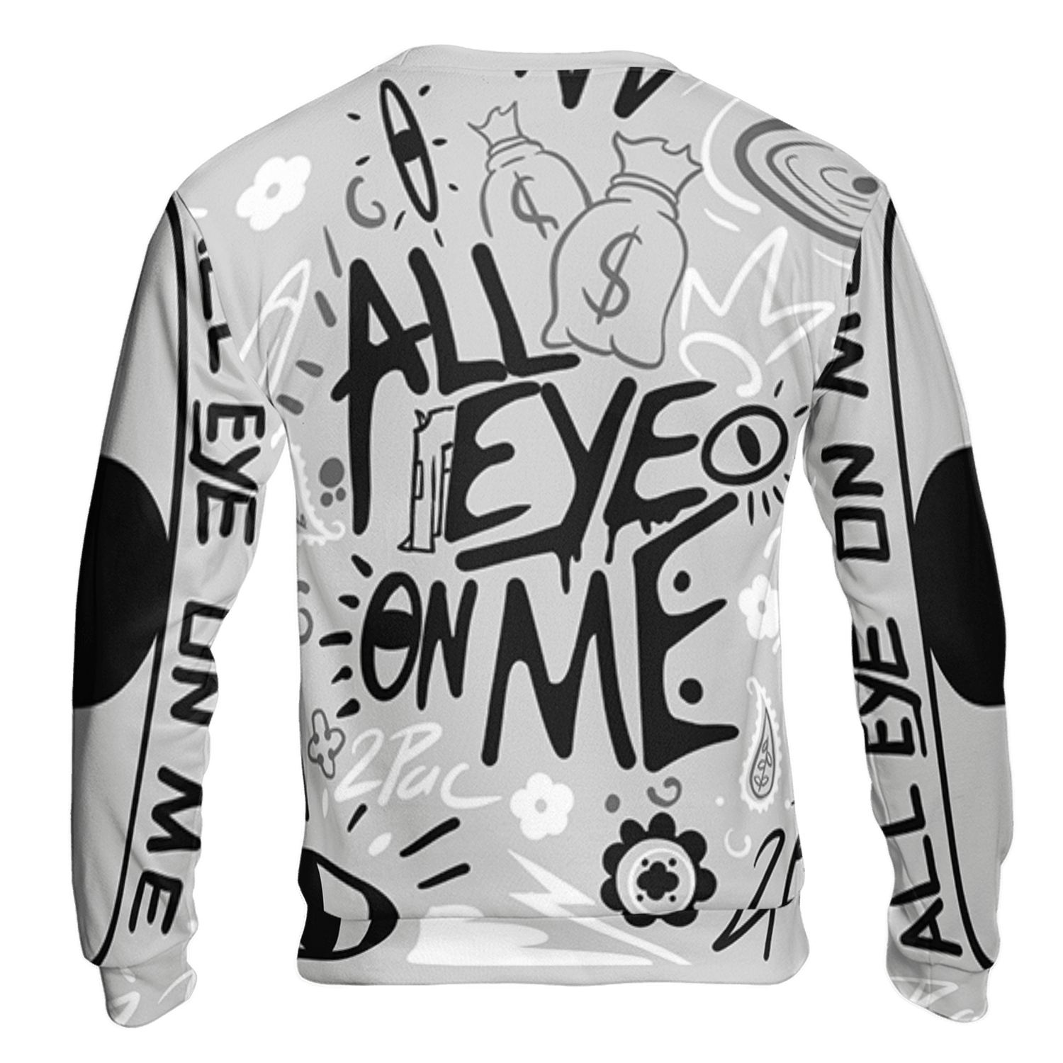 Retro High OG Black White 1s Sweatshirt Match All Eye On Me 3D All-Over Print Doodle Eye - NastyJamz