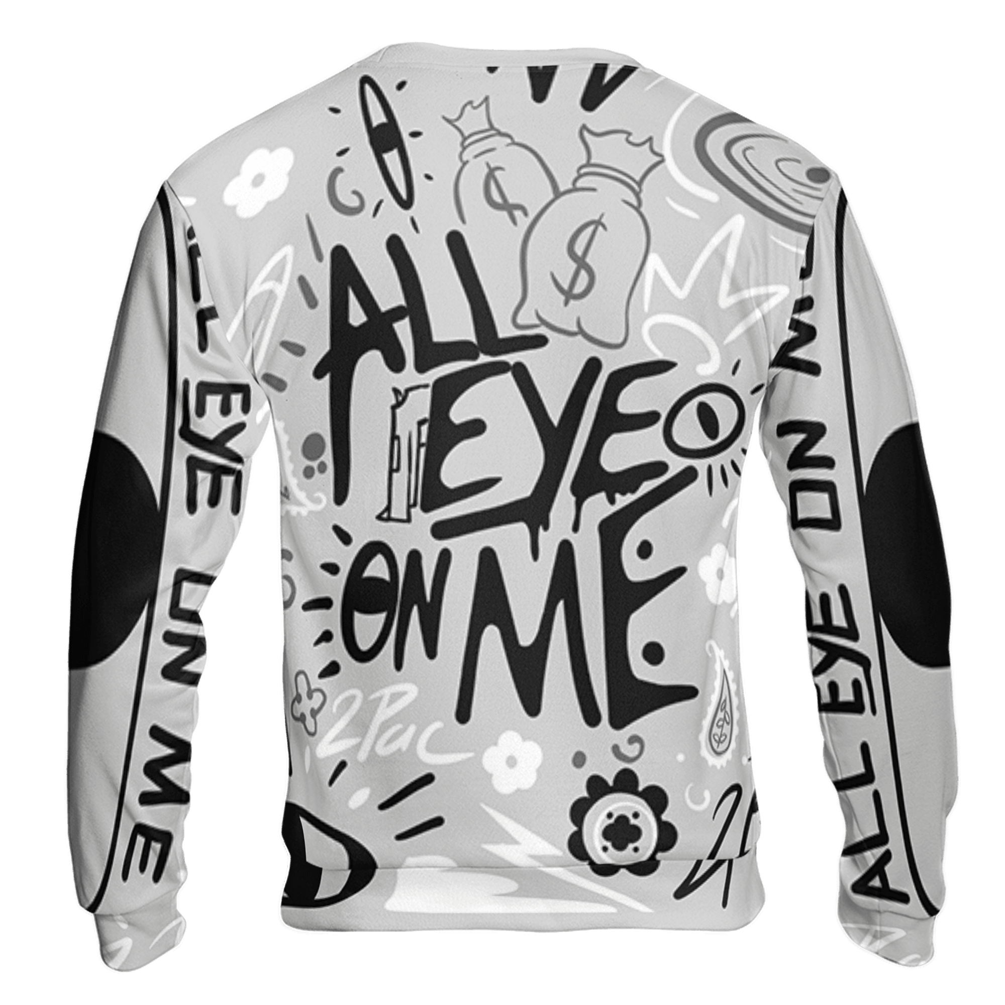 Retro High OG Black White 1s Sweatshirt Match All Eye On Me 3D All-Over Print Doodle Eye - NastyJamz