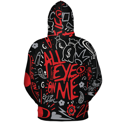 Bred Reimagined 4s Hoodie Match All Eye On Me 3D All-Over Print Doodle Eye - NastyJamz