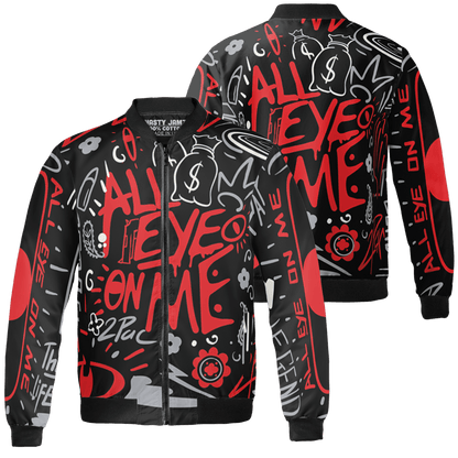 Bred Reimagined 4s Jacket Match All Eye On Me 3D All-Over Print Doodle Eye - NastyJamz