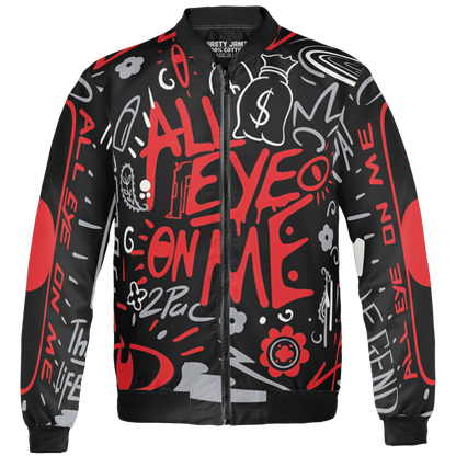 Bred Reimagined 4s Jacket Match All Eye On Me 3D All-Over Print Doodle Eye - NastyJamz