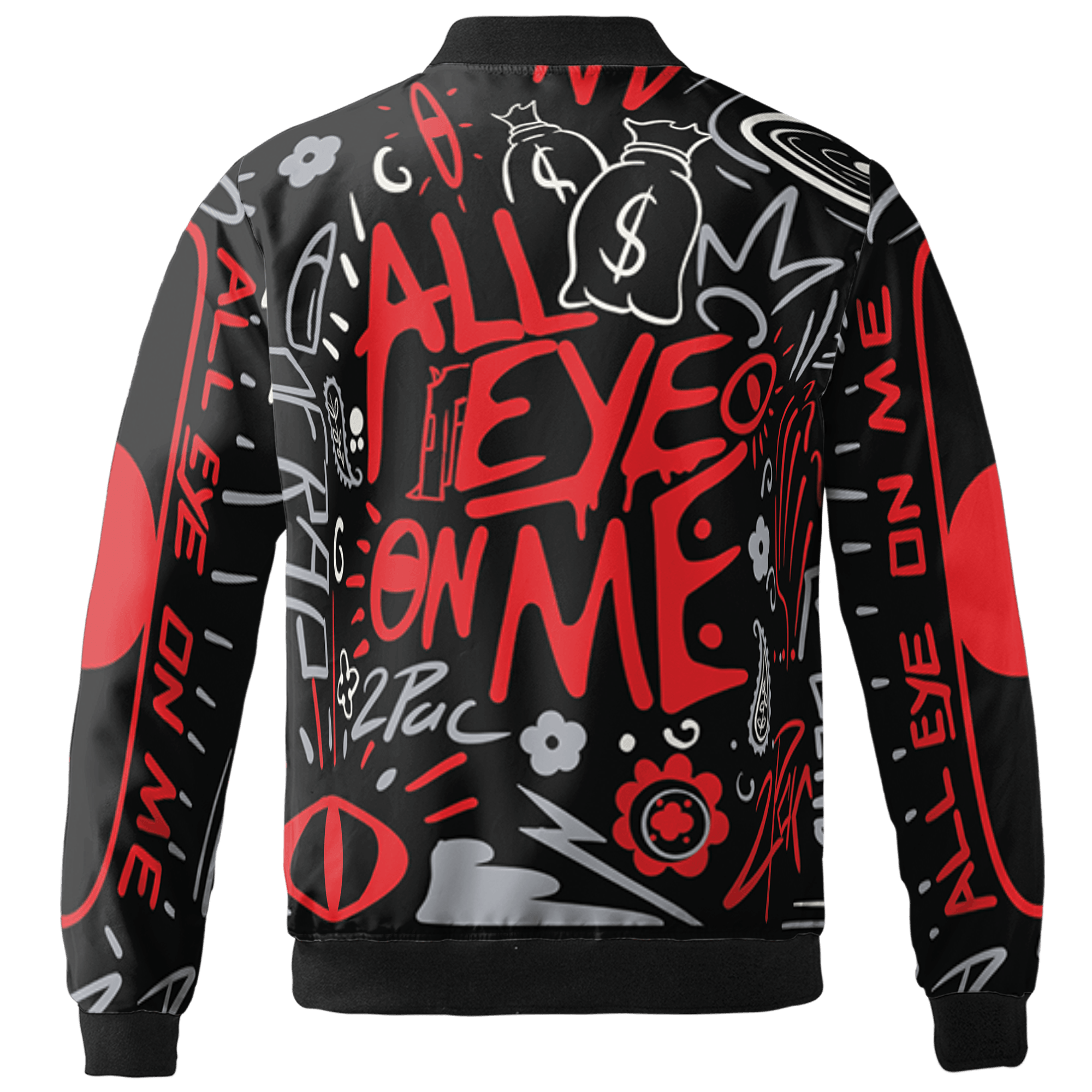 Bred Reimagined 4s Jacket Match All Eye On Me 3D All-Over Print Doodle Eye - NastyJamz