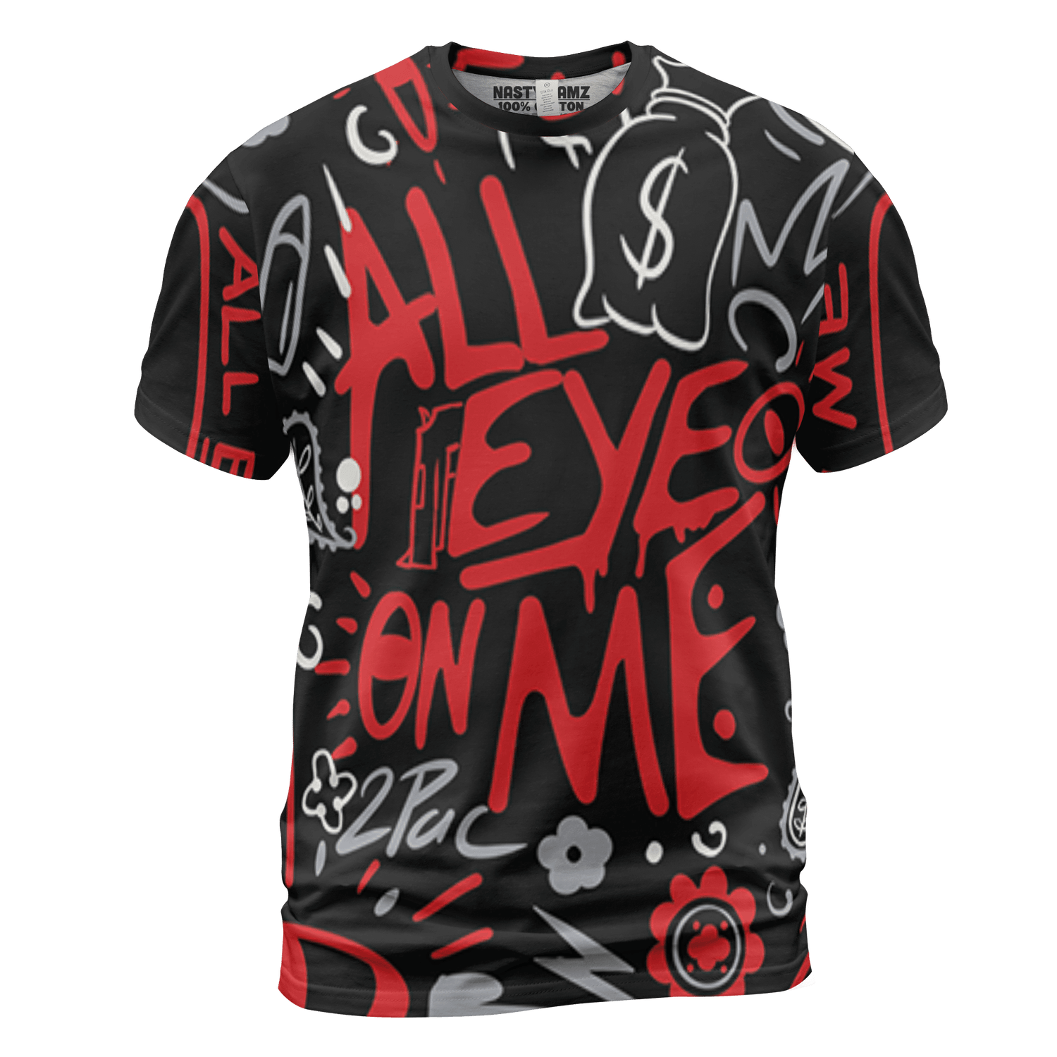 Bred Reimagined 4s T Shirt Match All Eye On Me 3D All-Over Print Doodle Eye - NastyJamz