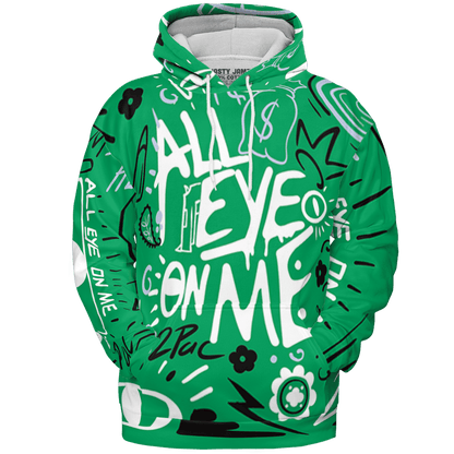 Lucky Green 5s Hoodie Match All Eye On Me 3D All-Over Print Doodle Eye - NastyJamz