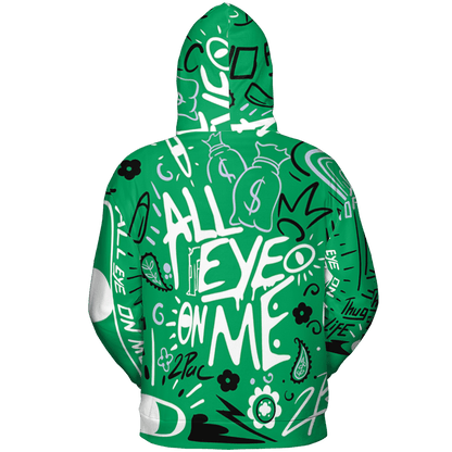 Lucky Green 5s Hoodie Match All Eye On Me 3D All-Over Print Doodle Eye - NastyJamz