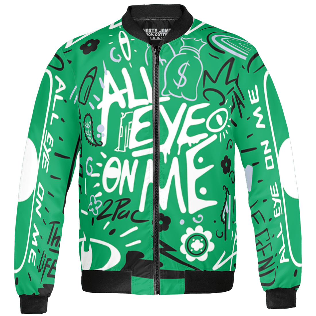 Lucky Green 5s Jacket Match All Eye On Me 3D All-Over Print Doodle Eye - NastyJamz