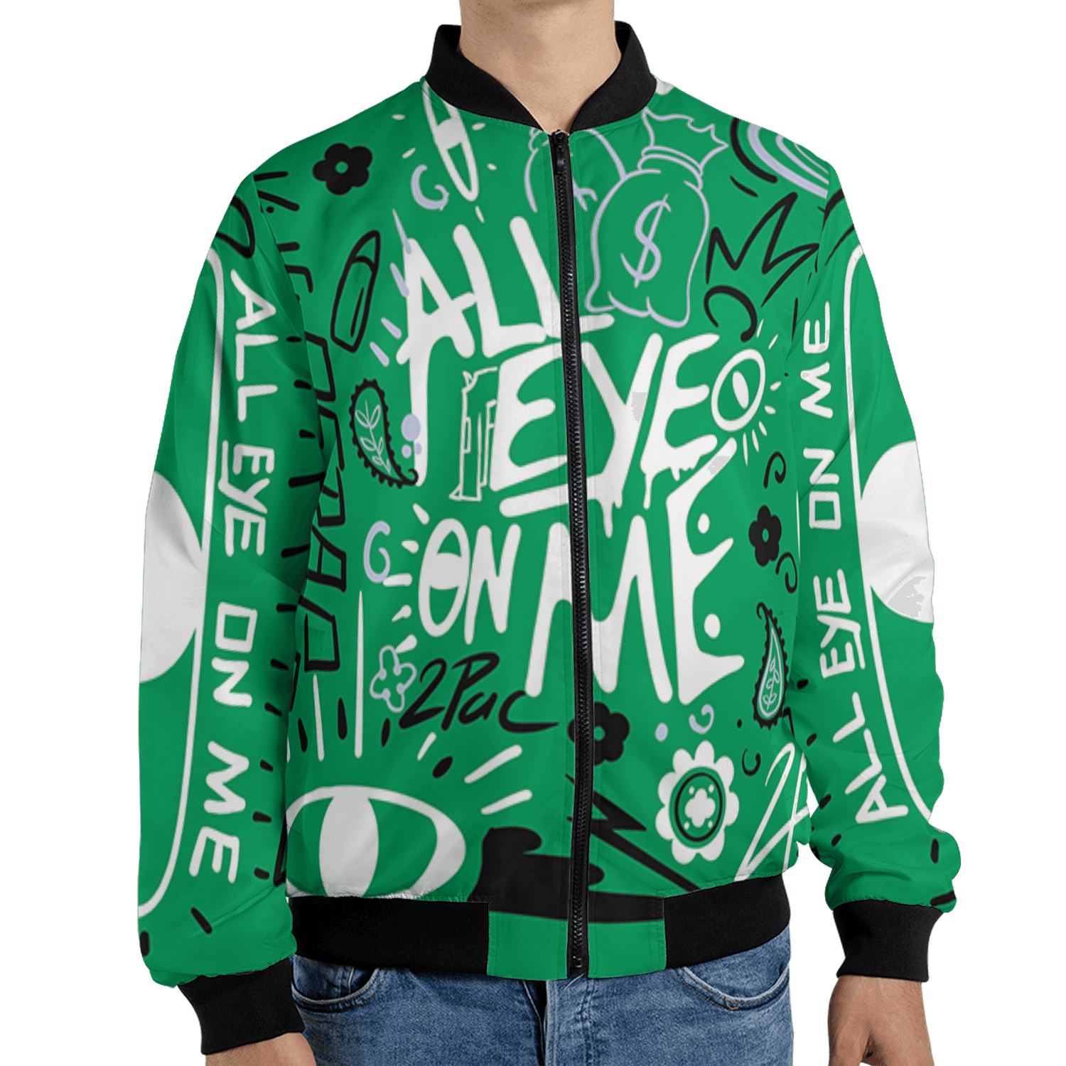 Lucky Green 5s Jacket Match All Eye On Me 3D All-Over Print Doodle Eye - NastyJamz