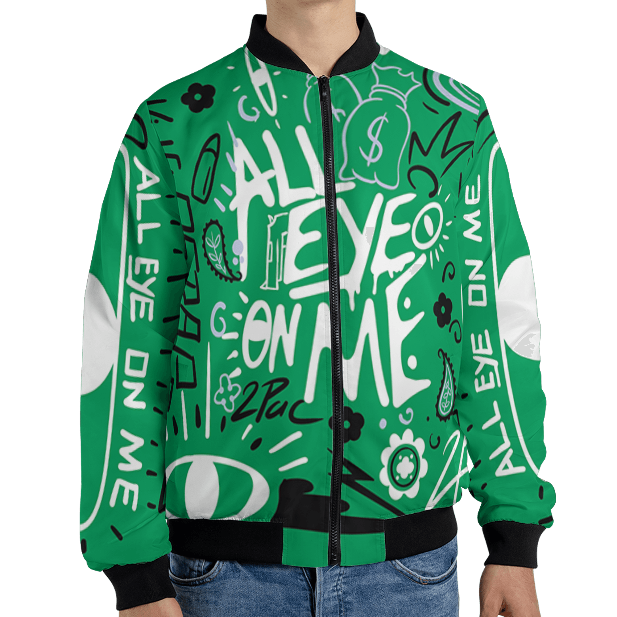 Lucky Green 5s Jacket Match All Eye On Me 3D All-Over Print Doodle Eye - NastyJamz