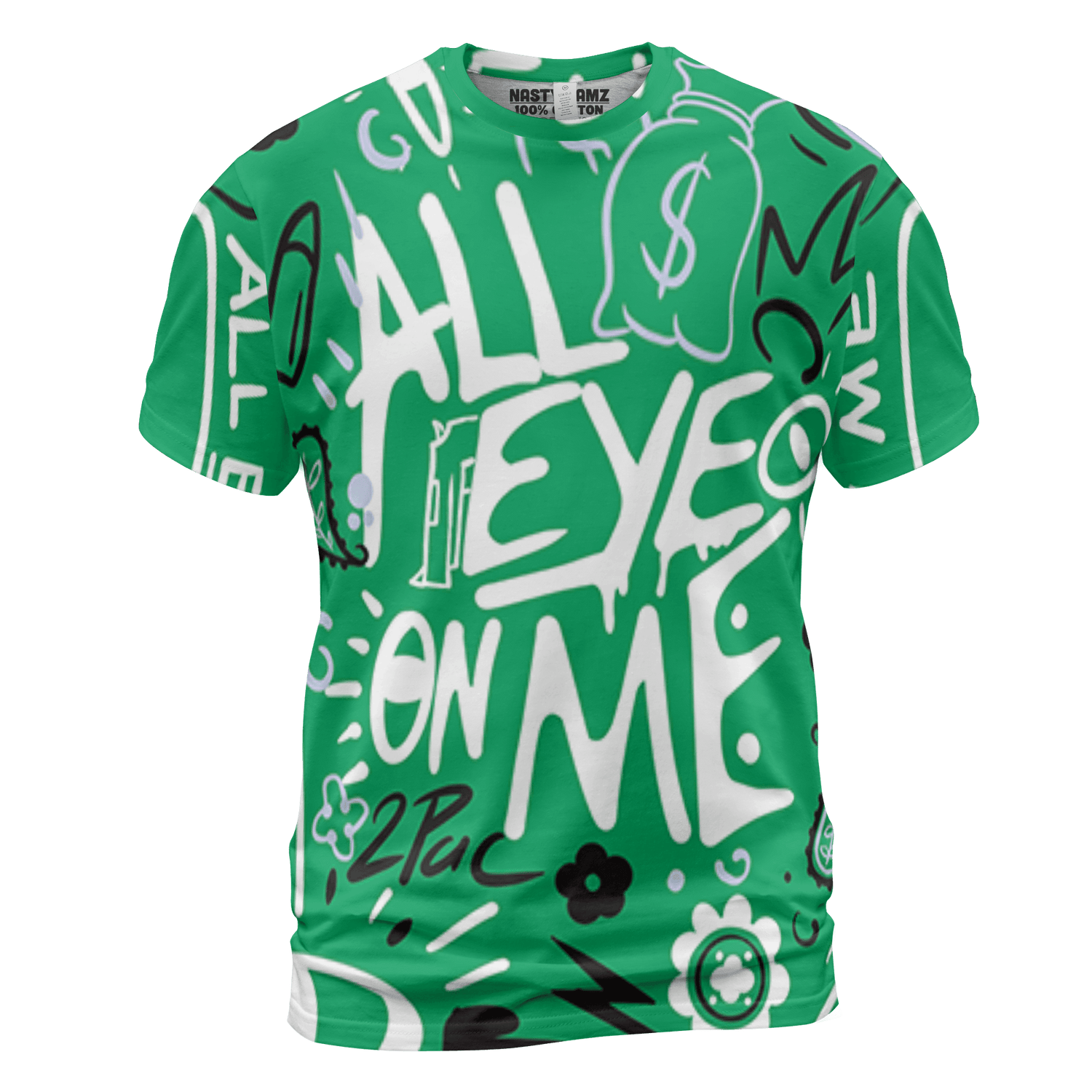 Lucky Green 5s T Shirt Match All Eye On Me 3D All-Over Print Doodle Eye - NastyJamz