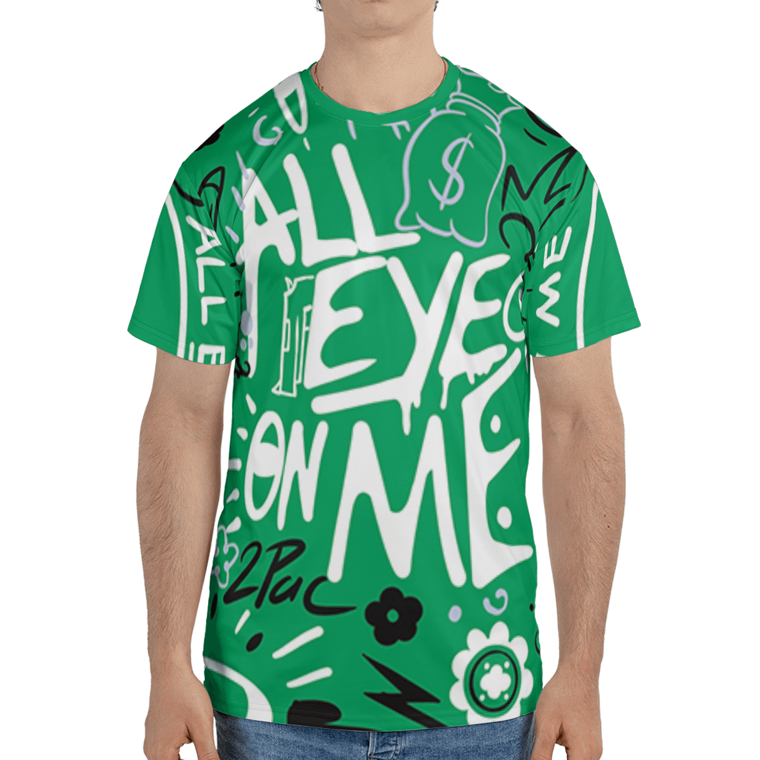 Lucky Green 5s T Shirt Match All Eye On Me 3D All-Over Print Doodle Eye - NastyJamz