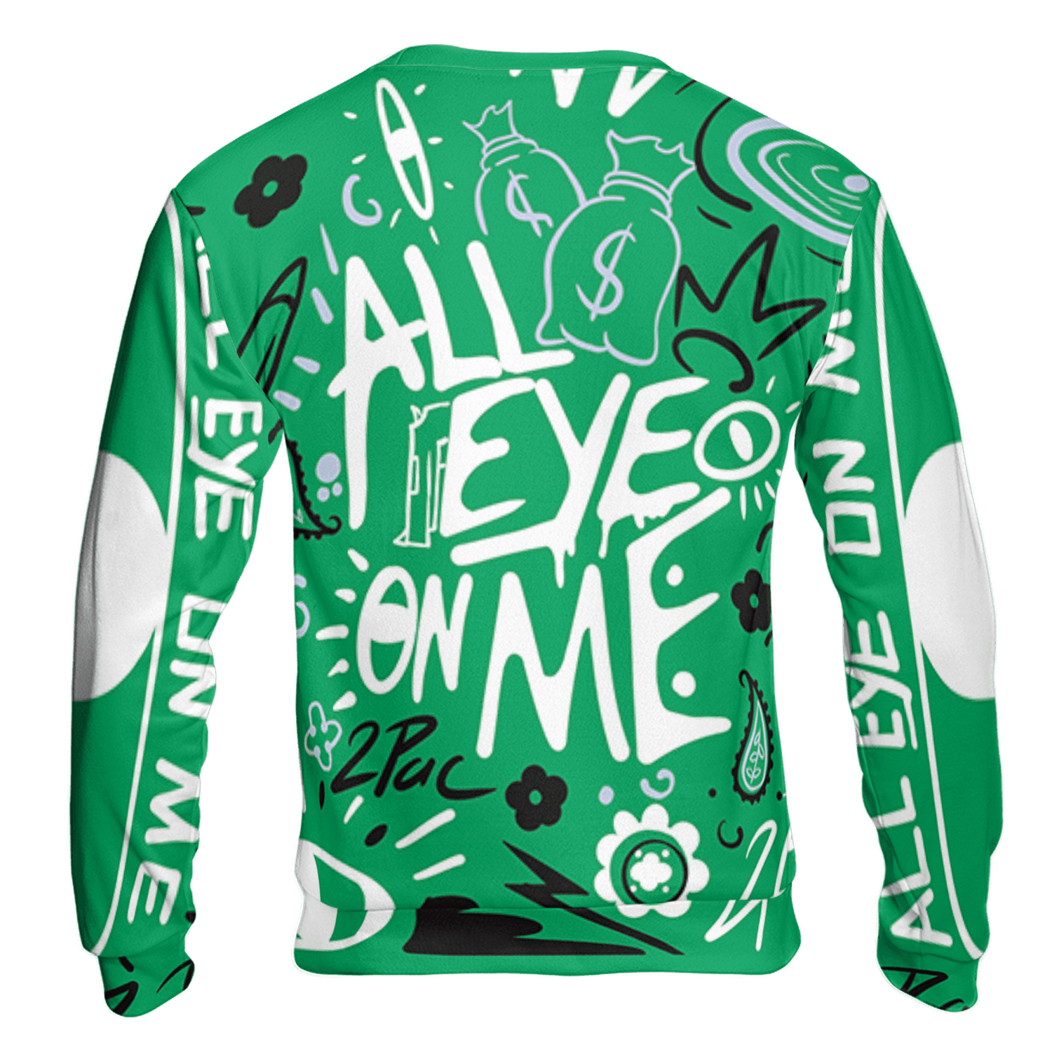 Lucky Green 5s Sweatshirt Match All Eye On Me 3D All-Over Print Doodle Eye - NastyJamz
