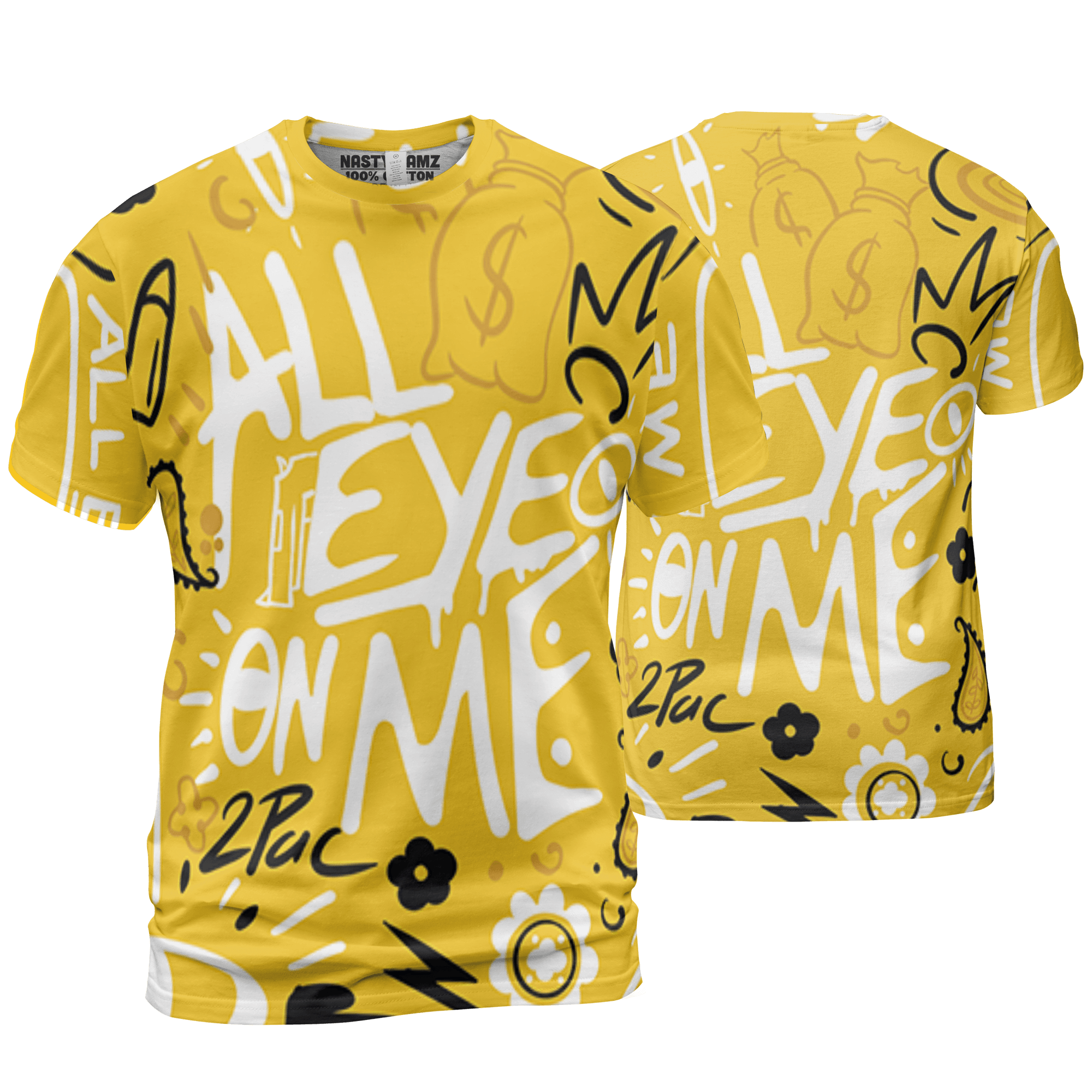 Yellow Ochre 6s T Shirt Match All Eye On Me 3D All-Over Print Doodle Eye - NastyJamz