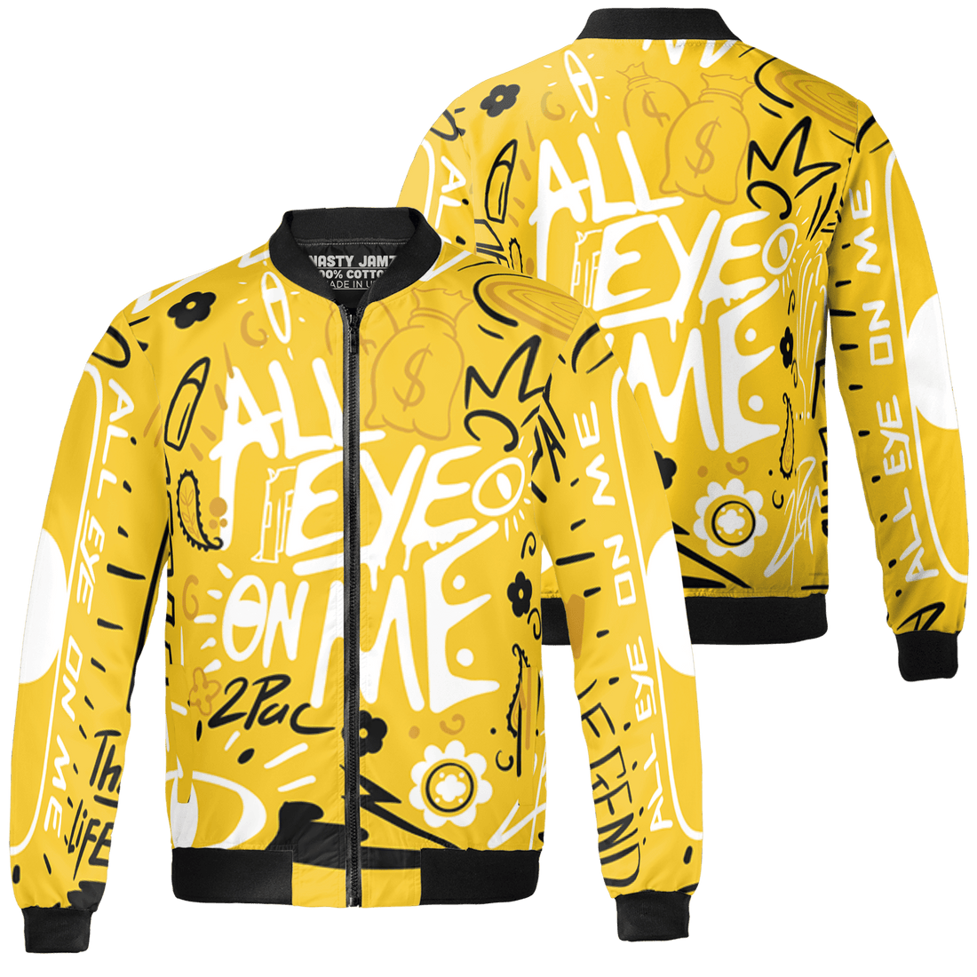 Yellow Ochre 6s Jacket Match All Eye On Me 3D All-Over Print Doodle Eye - NastyJamz