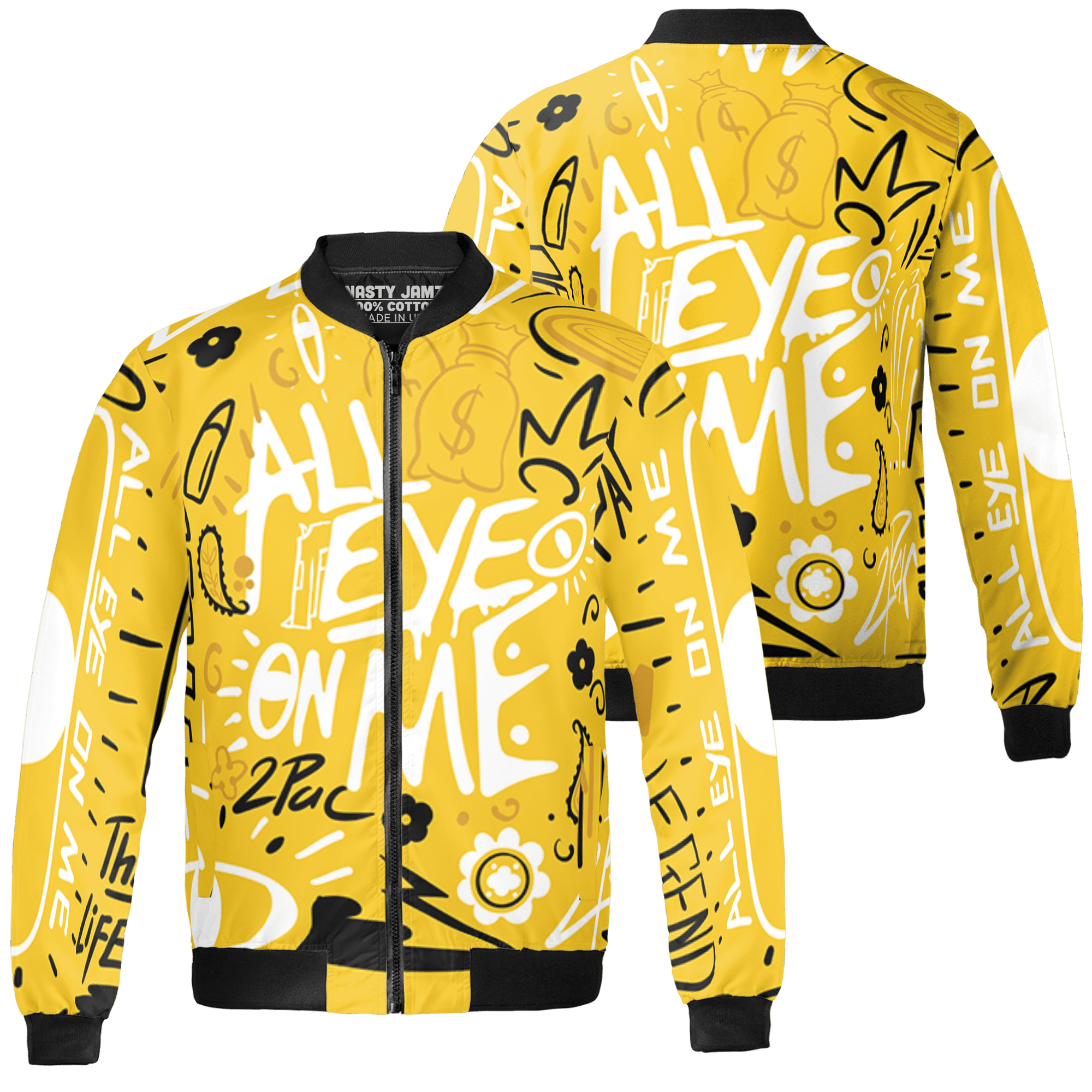 Yellow Ochre 6s Jacket Match All Eye On Me 3D All-Over Print Doodle Eye - NastyJamz