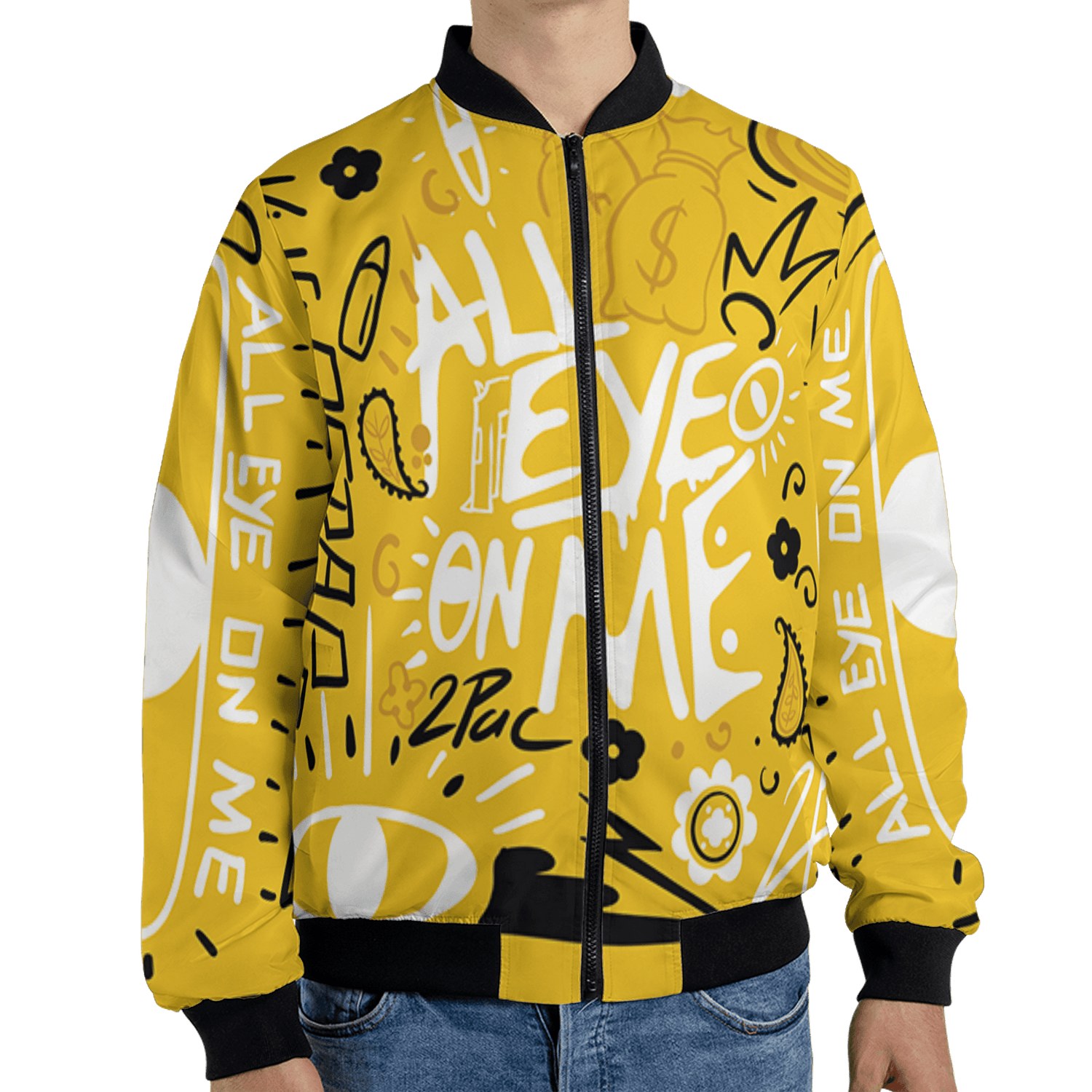 Yellow Ochre 6s Jacket Match All Eye On Me 3D All-Over Print Doodle Eye - NastyJamz