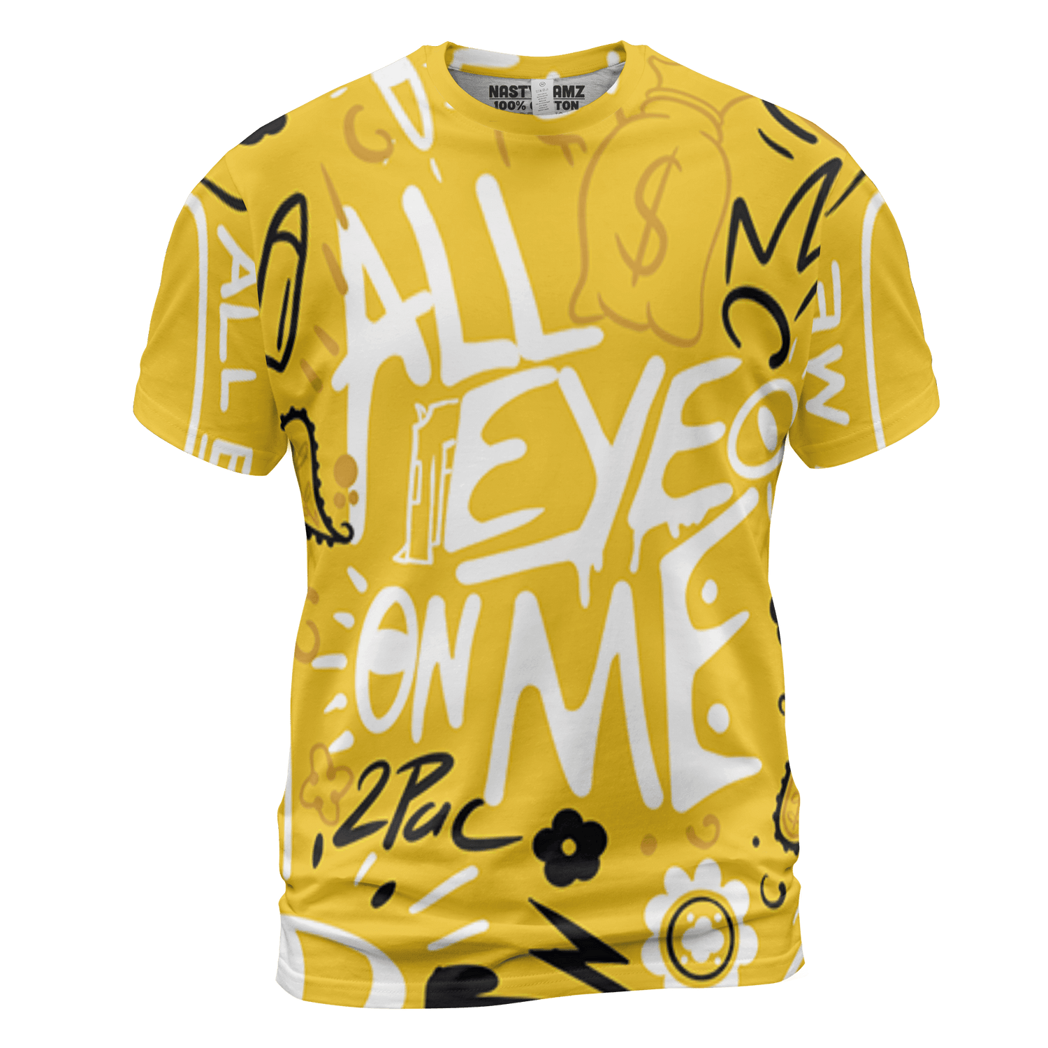 Yellow Ochre 6s T Shirt Match All Eye On Me 3D All-Over Print Doodle Eye - NastyJamz