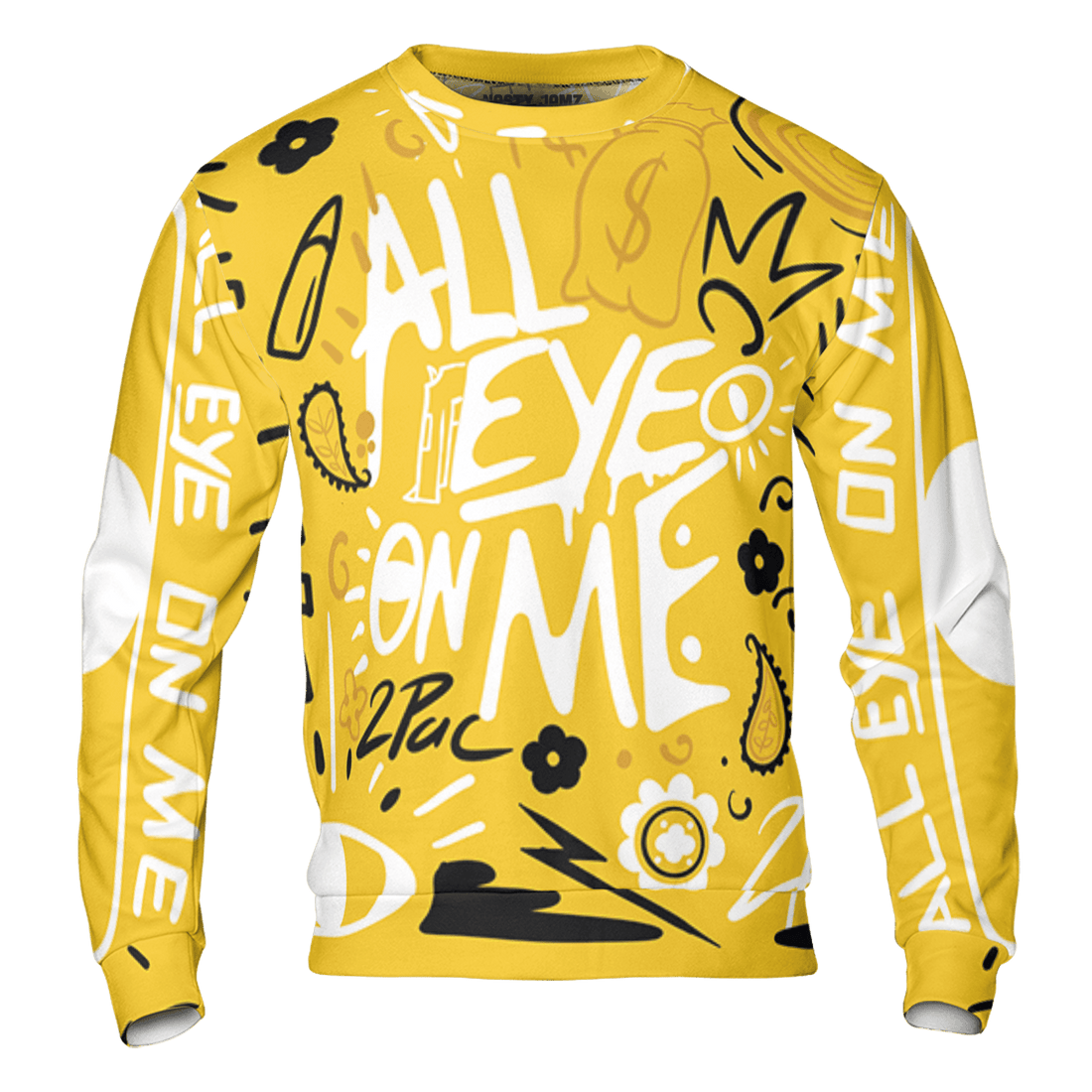 Yellow Ochre 6s Sweatshirt Match All Eye On Me 3D All-Over Print Doodle Eye - NastyJamz